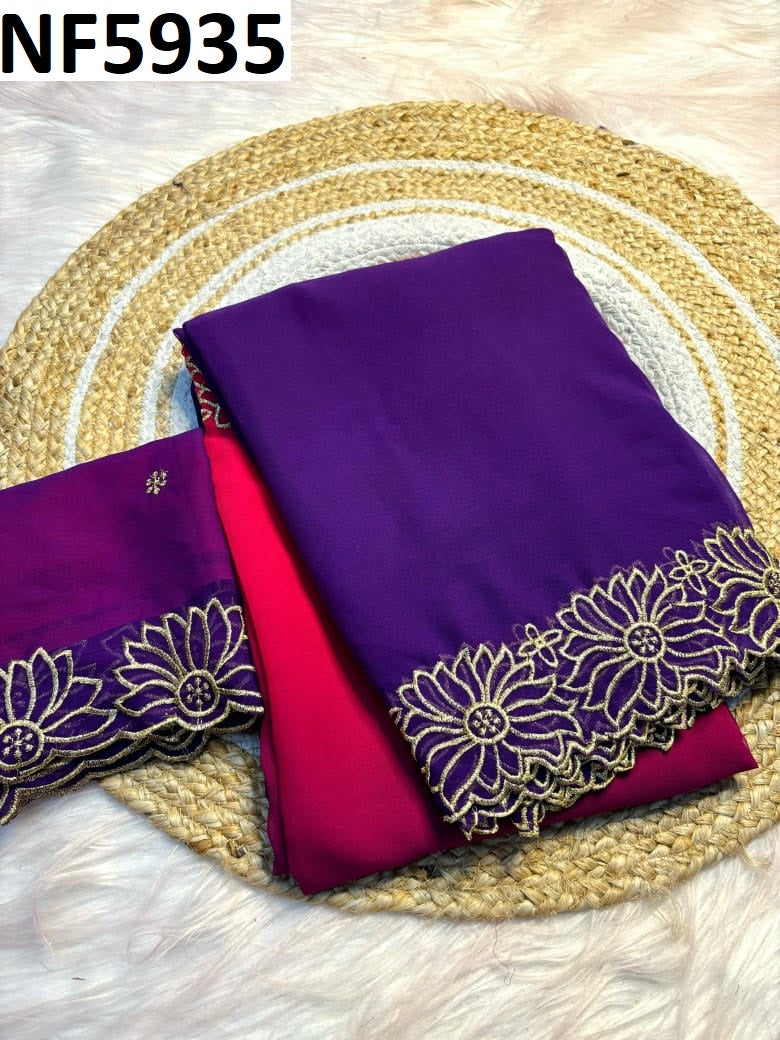 Nf5935 Vmk. Embroidery Sarees