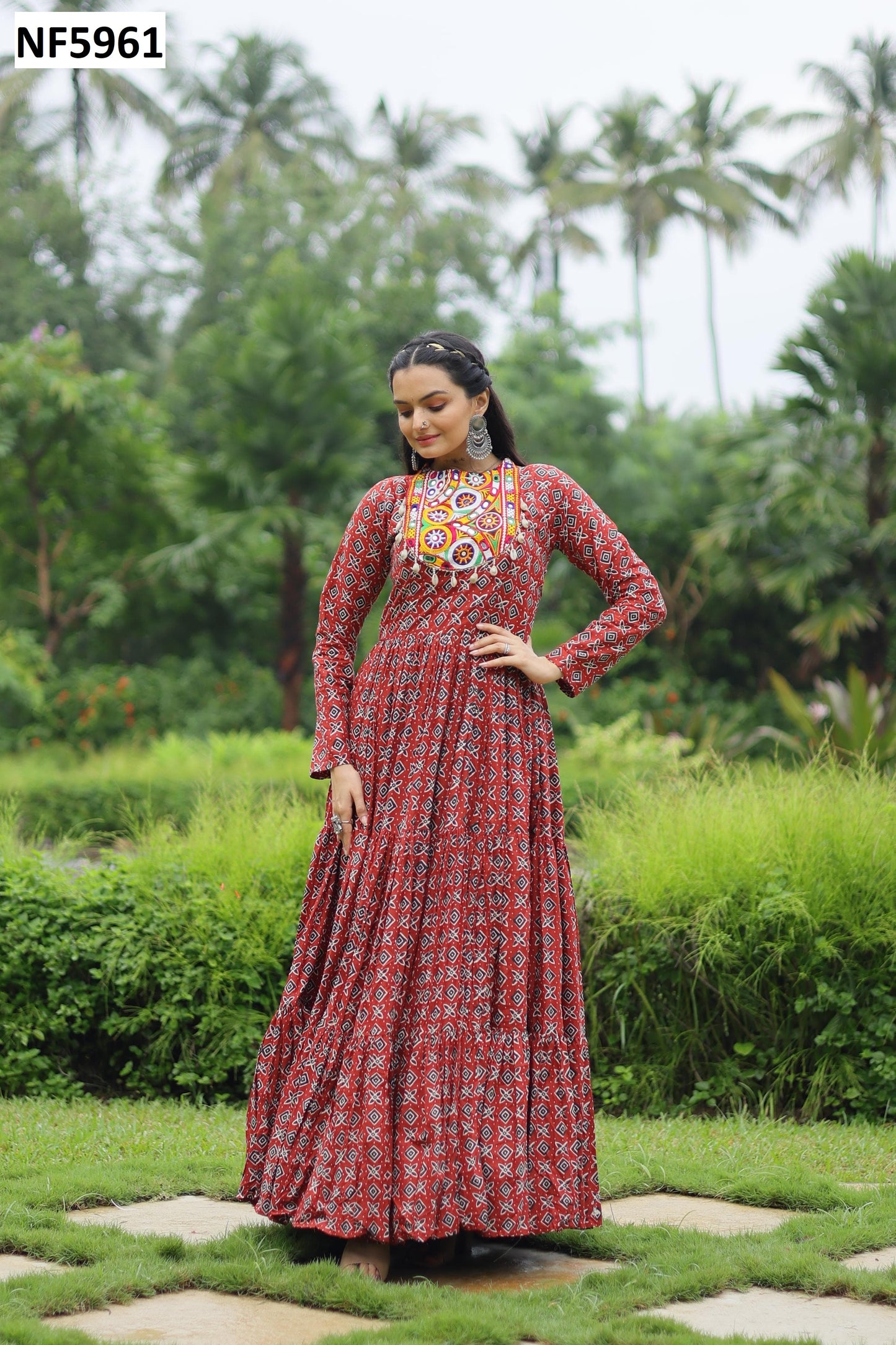 Nf5961 Vmk. Navratri Special One Piece Gown