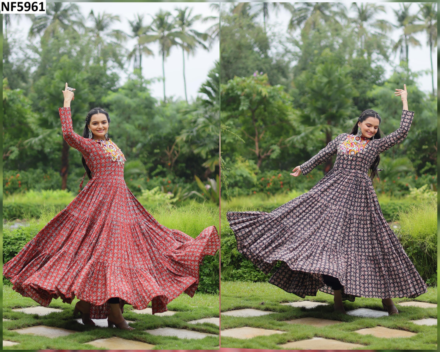 Nf5961 Vmk. Navratri Special One Piece Gown