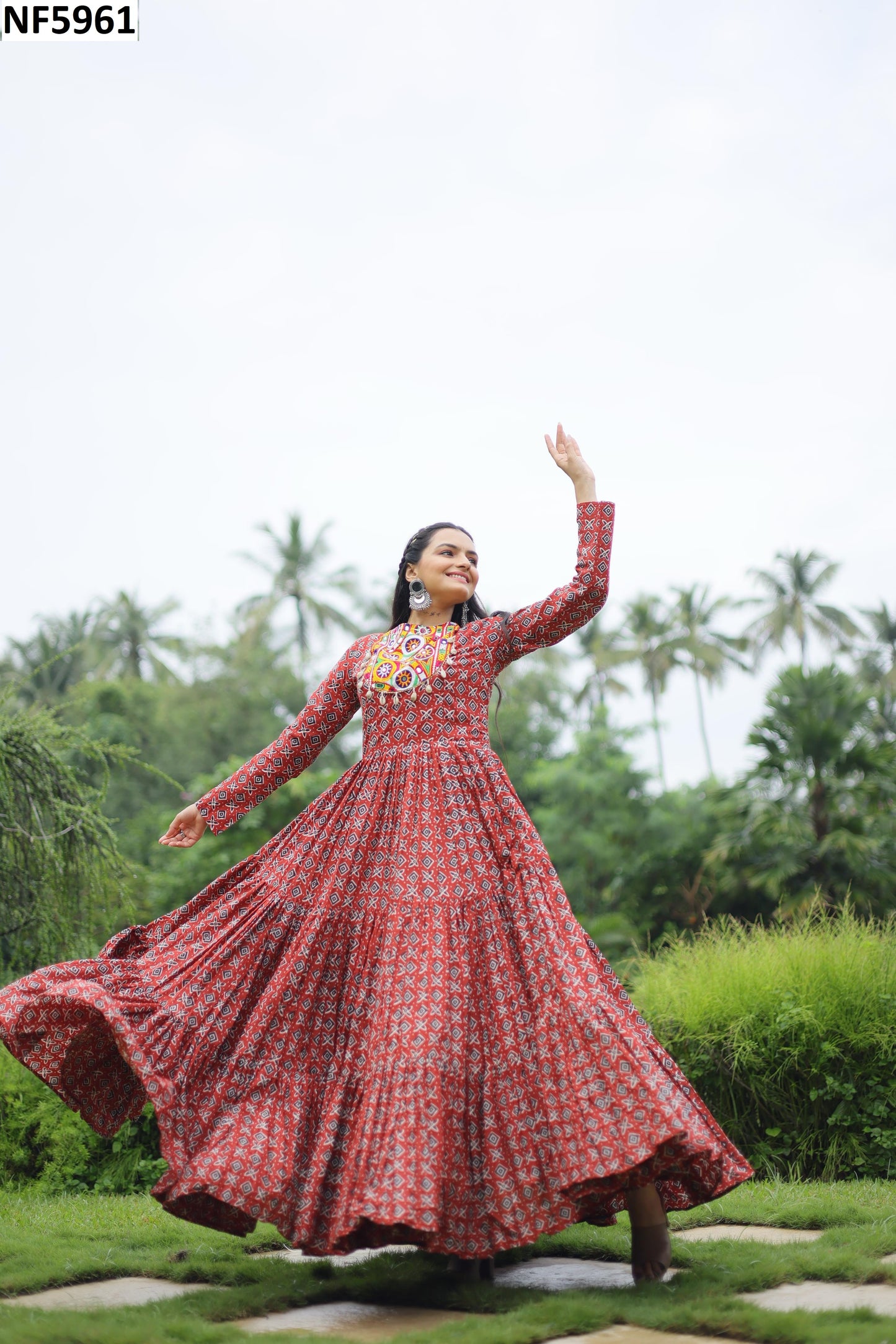 Nf5961 Vmk. Navratri Special One Piece Gown