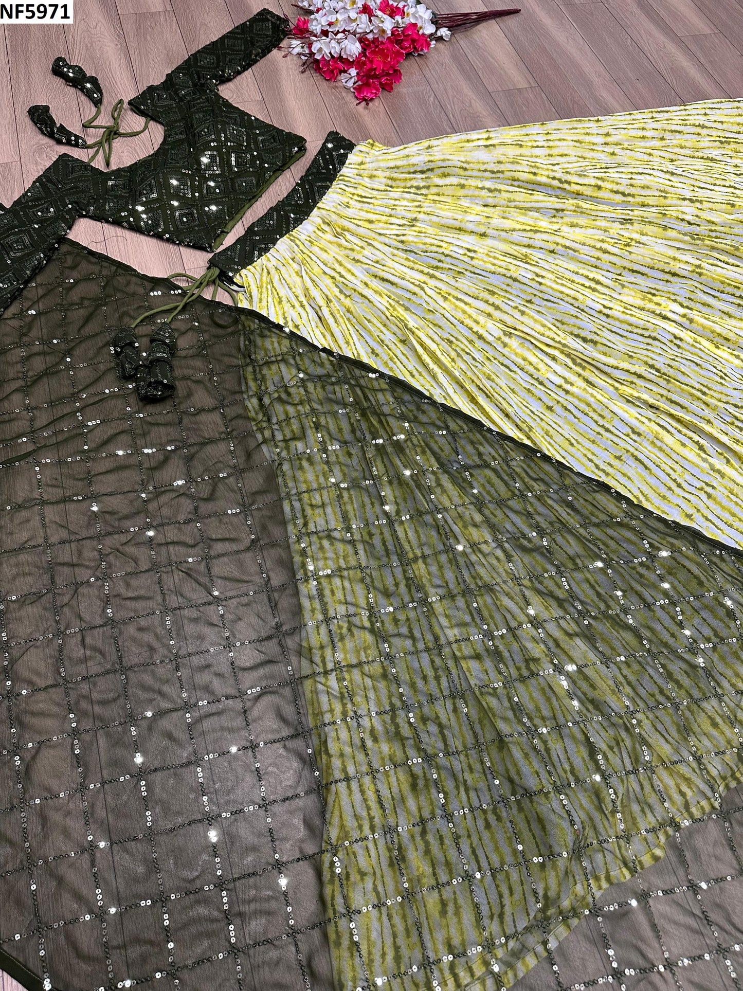 Nf5971 Vmk. Fox Georgette Lehenga Choli