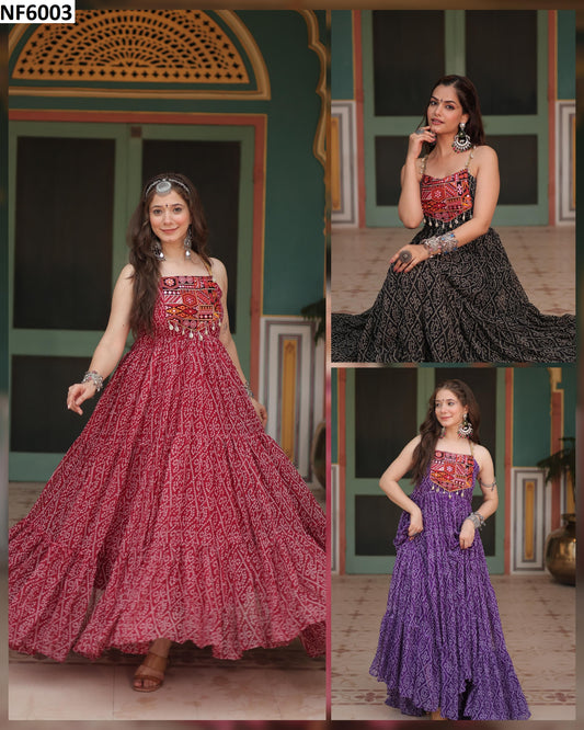Nf6003 Vmk. Navratri Special One Piece Gown