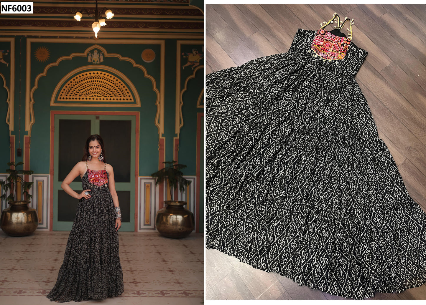 Nf6003 Vmk. Navratri Special One Piece Gown