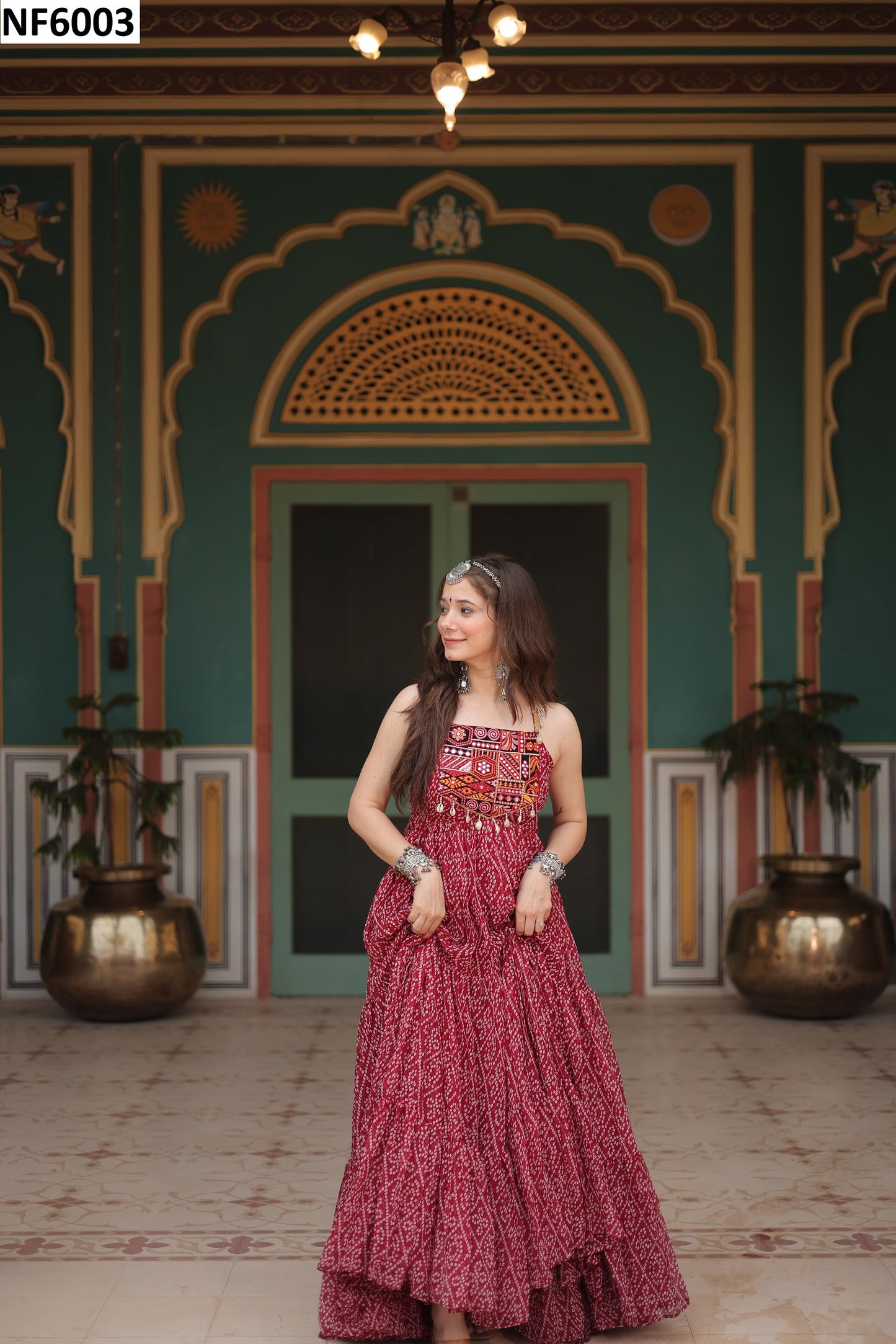 Nf6003 Vmk. Navratri Special One Piece Gown