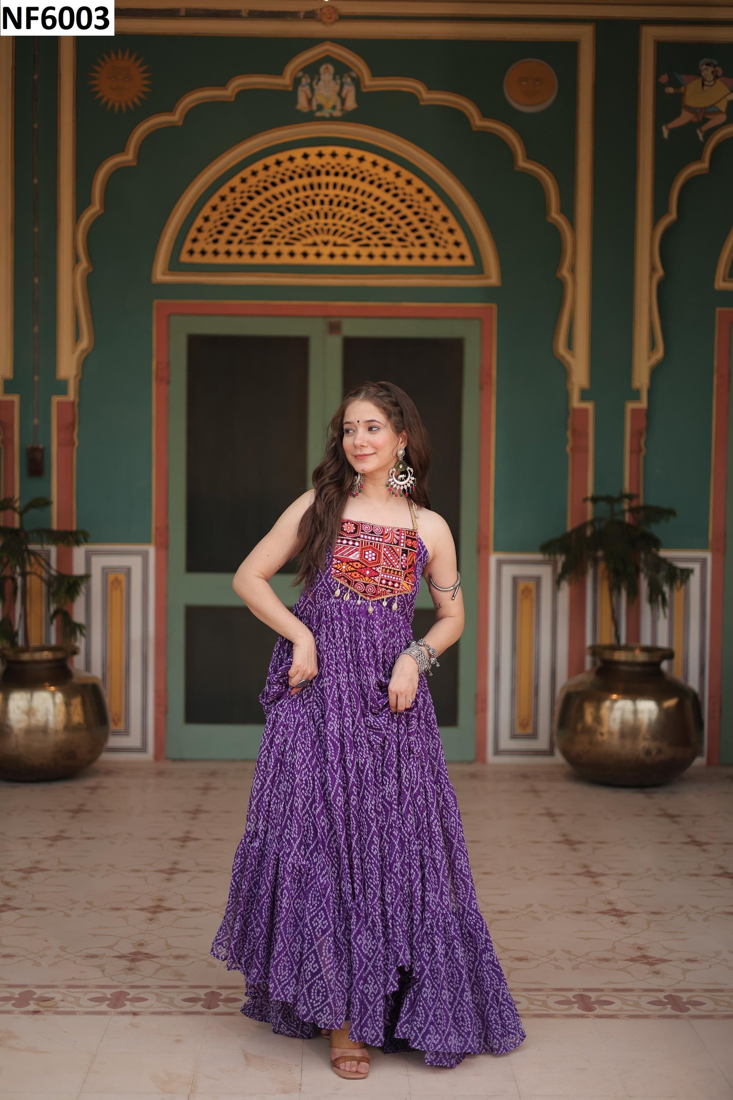 Nf6003 Vmk. Navratri Special One Piece Gown