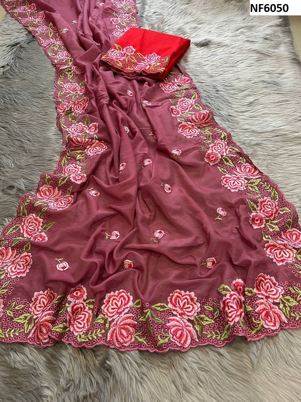 Nf6050 Vmk. Embroidery Sarees