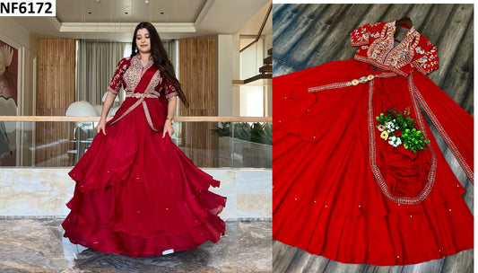 Nf6172 Vmk. Fiyona Silk Lehenga Saree