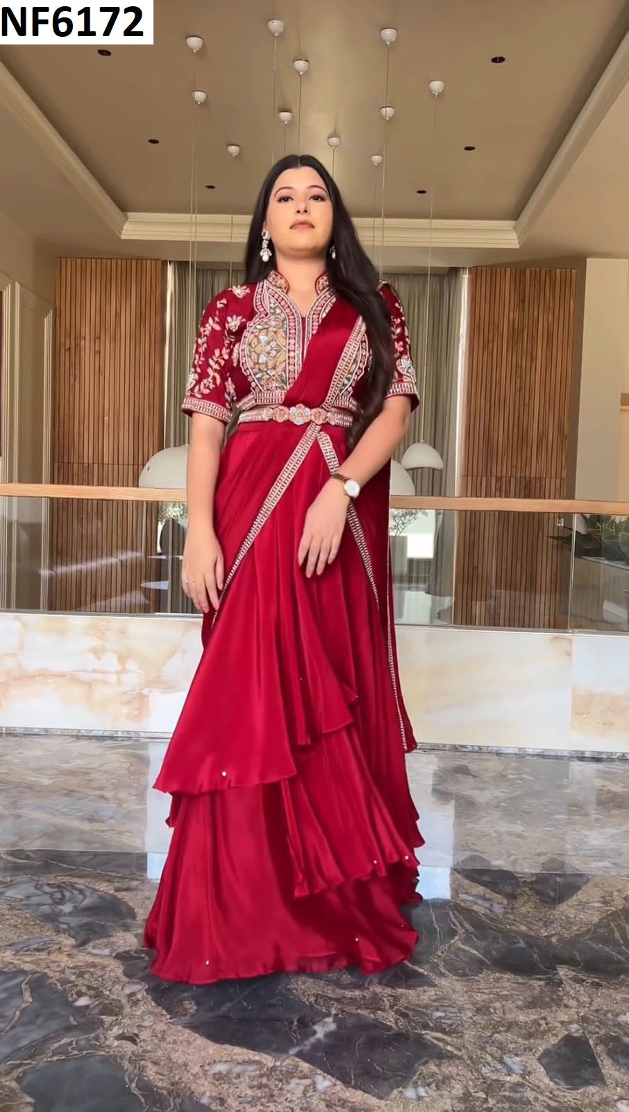 Nf6172 Vmk. Fiyona Silk Lehenga Saree
