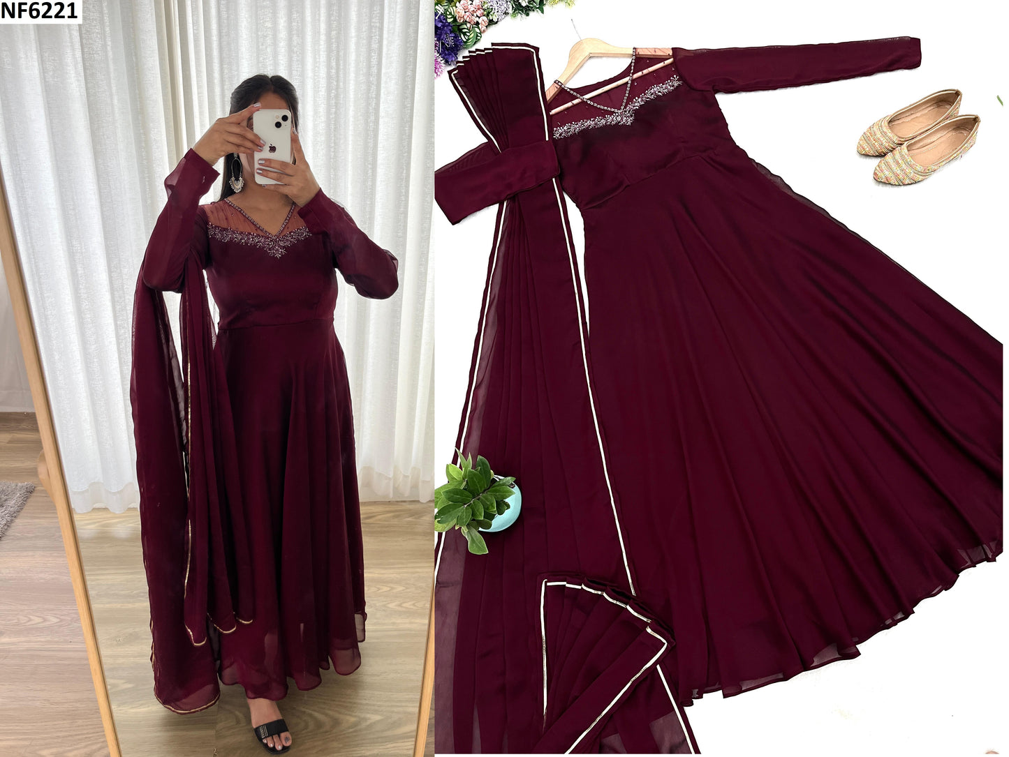 Nf6221 Vmk. Rangoli Gown Dupatta Set