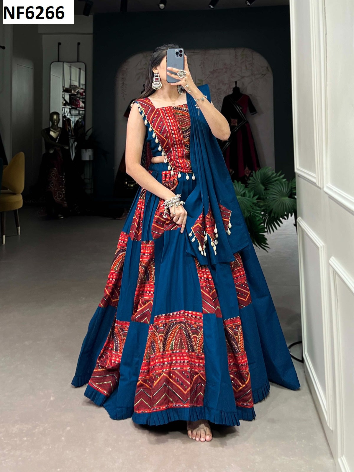 Nf6266 Vmk. Foil Work Chaniya Choli