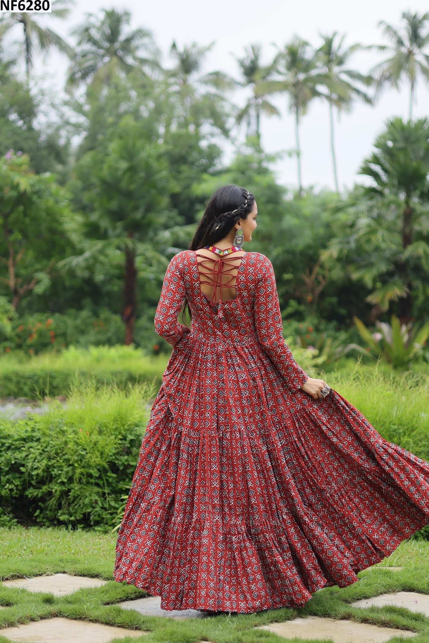 Nf6280 Vmk. Navratri Special One Piece Gown