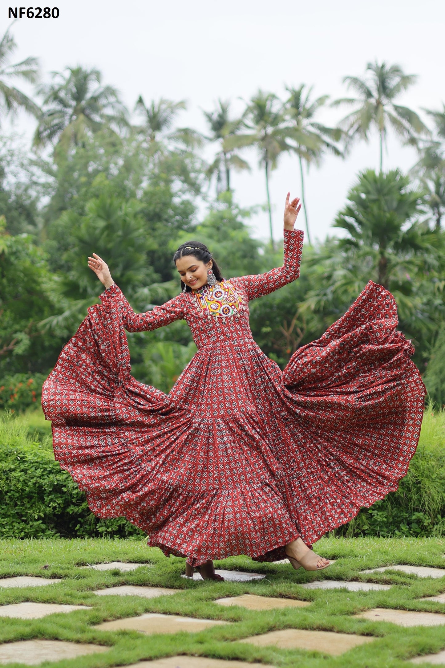 Nf6280 Vmk. Navratri Special One Piece Gown