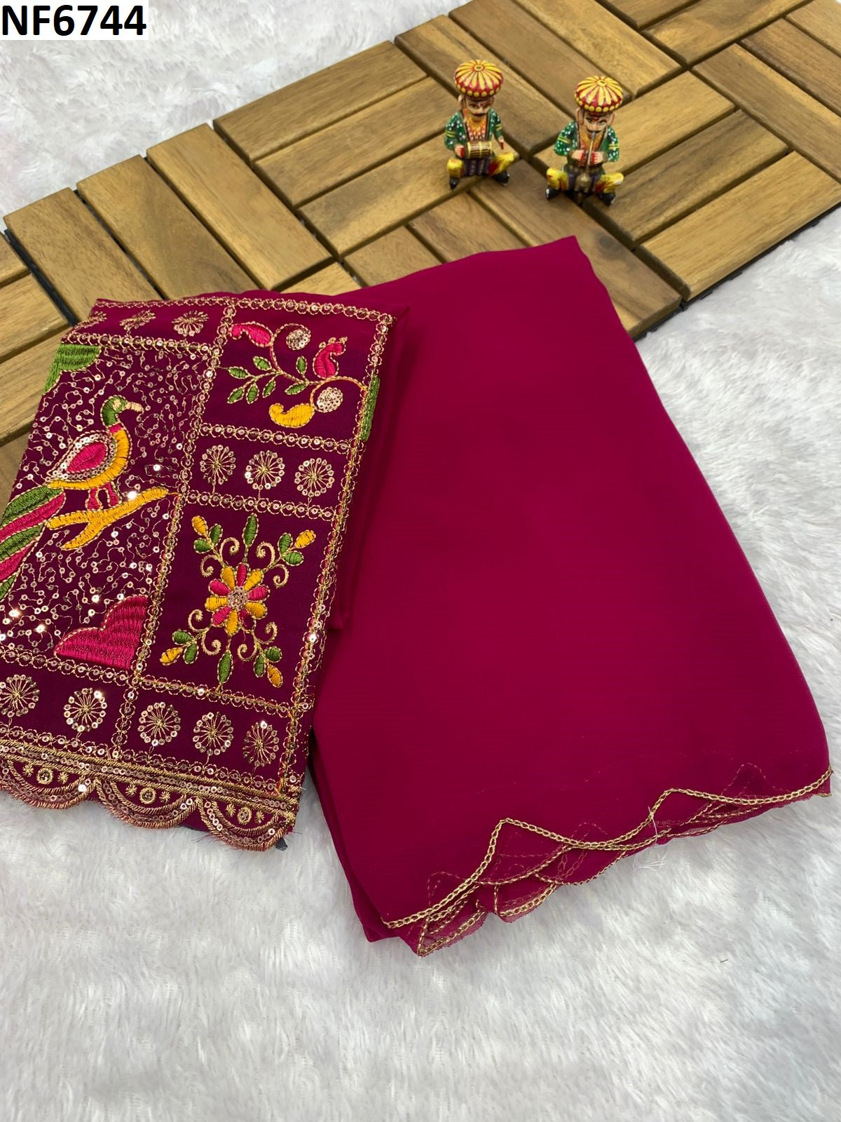 Nf6744 Vmk Embroidery Work Sarees