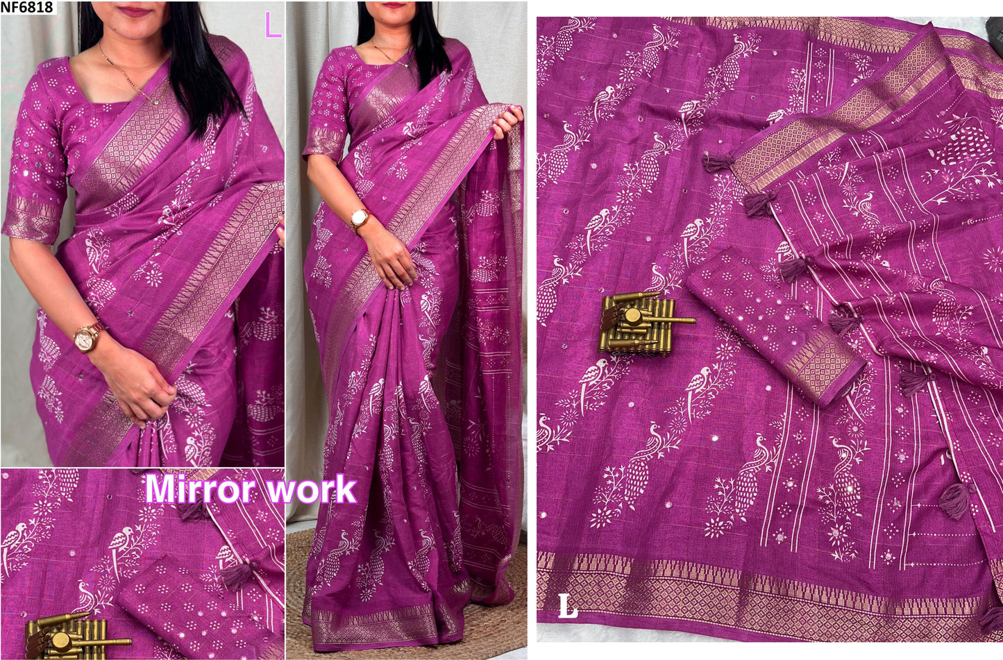 Nf6818 Vmk. Printed Sarees