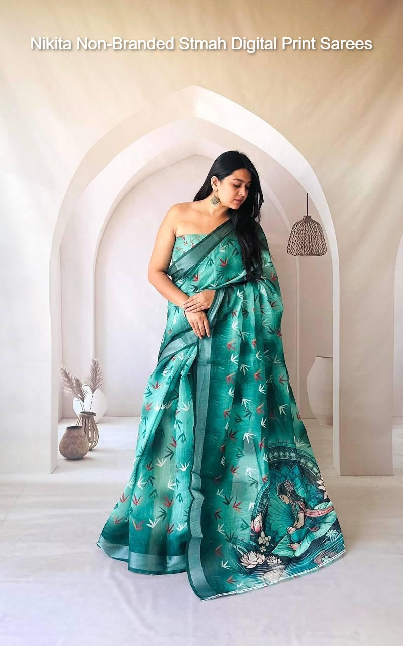 Nikita Non-Branded Stmah Digital Print Sarees