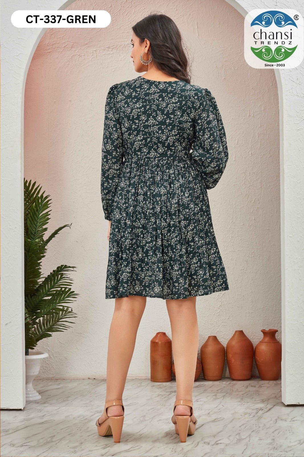 Nithya Ct-337 Green Chansi Trendz Rayon One Piece