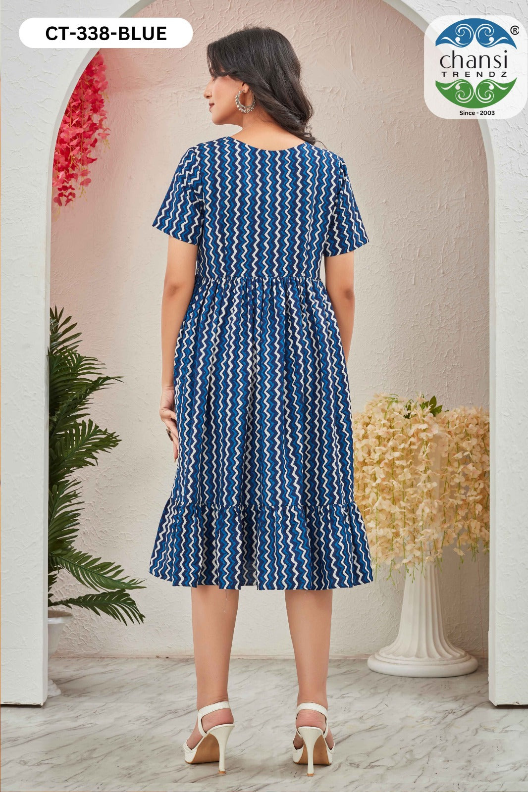 Nithya Ct-338 Blue Chansi Trendz Rayon One Piece