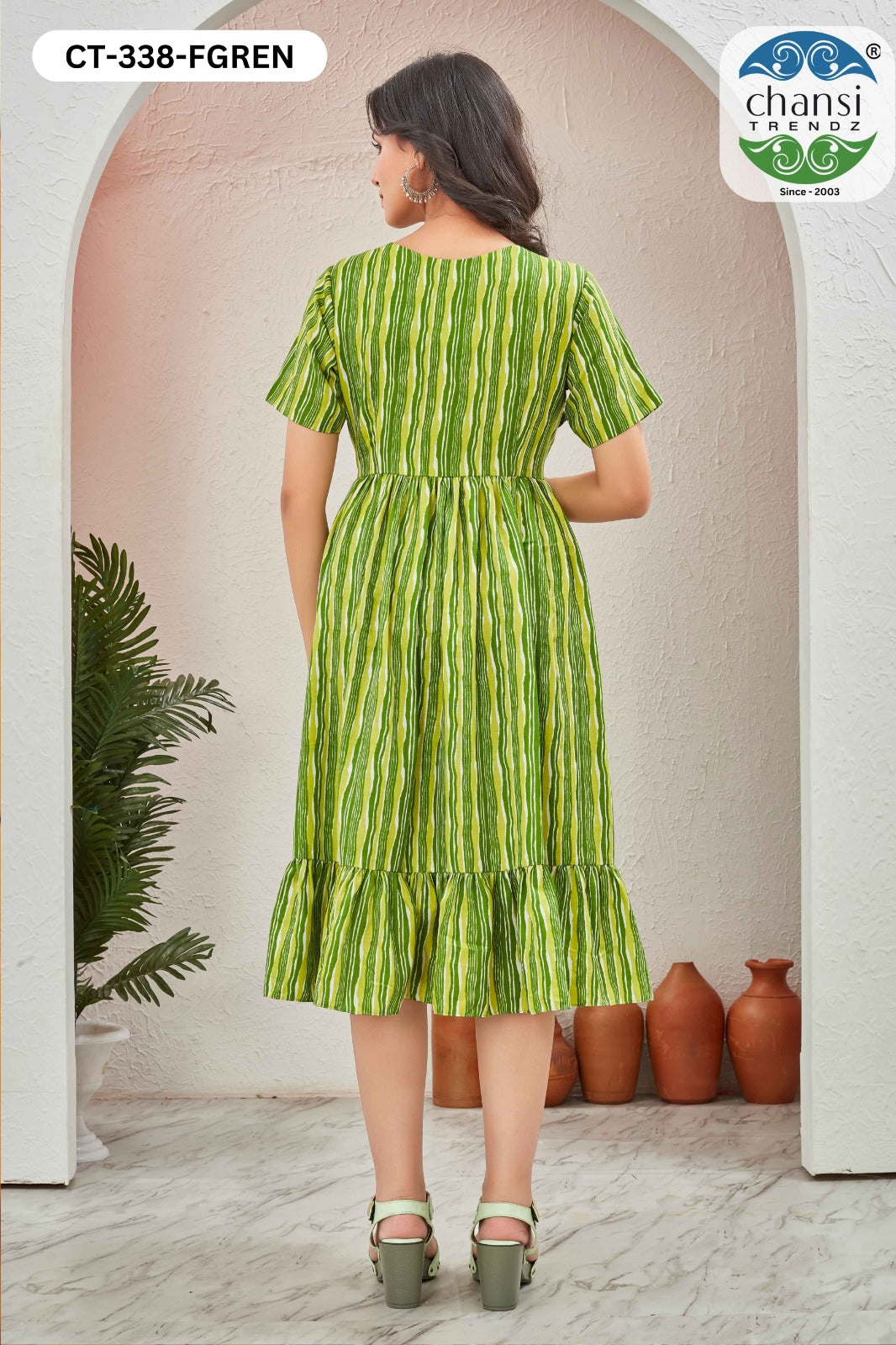 Nithya Ct-338 Forest Green Chansi Trendz Rayon One Piece