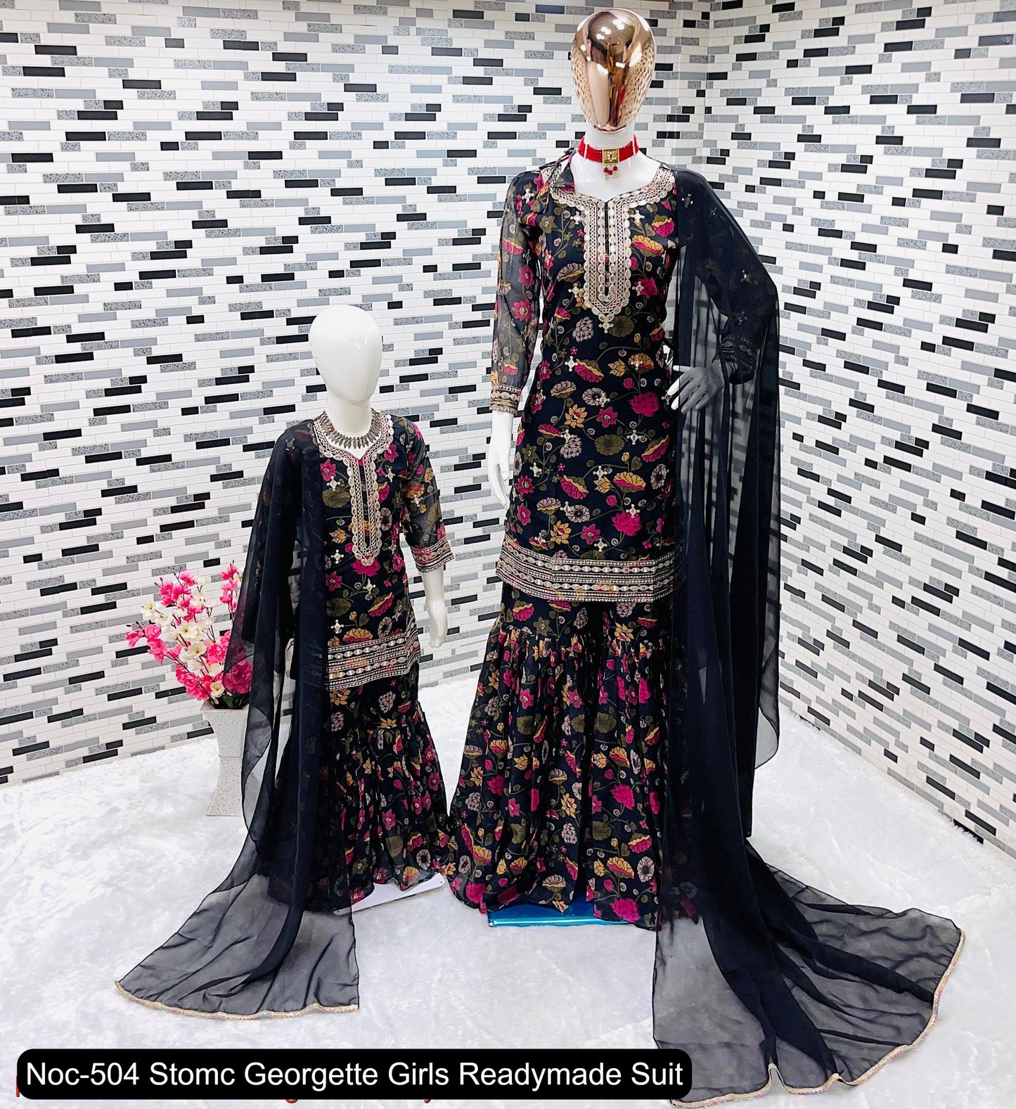 Noc-504 Stomc Georgette Girls Readymade Suit