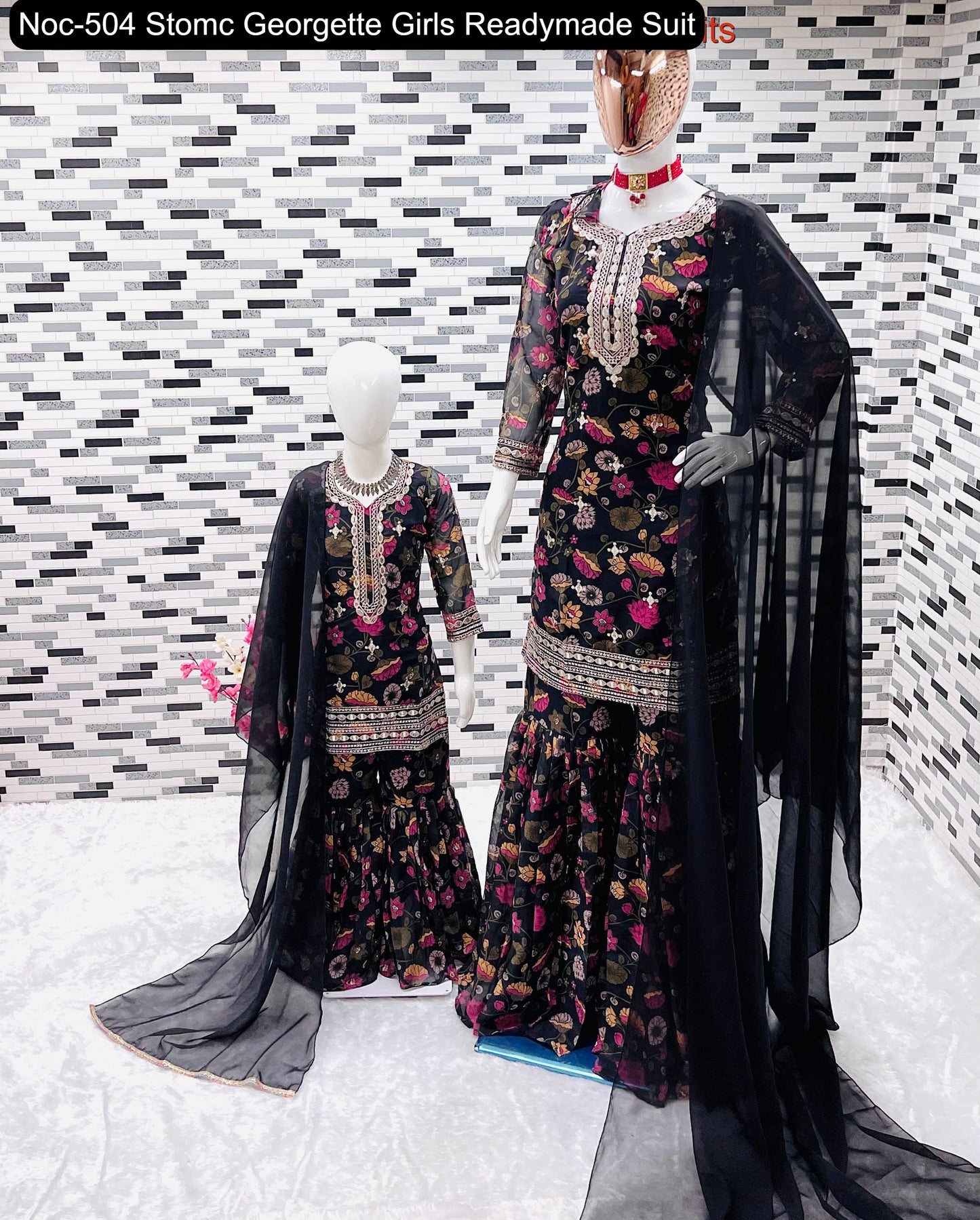 Noc-504 Stomc Georgette Girls Readymade Suit