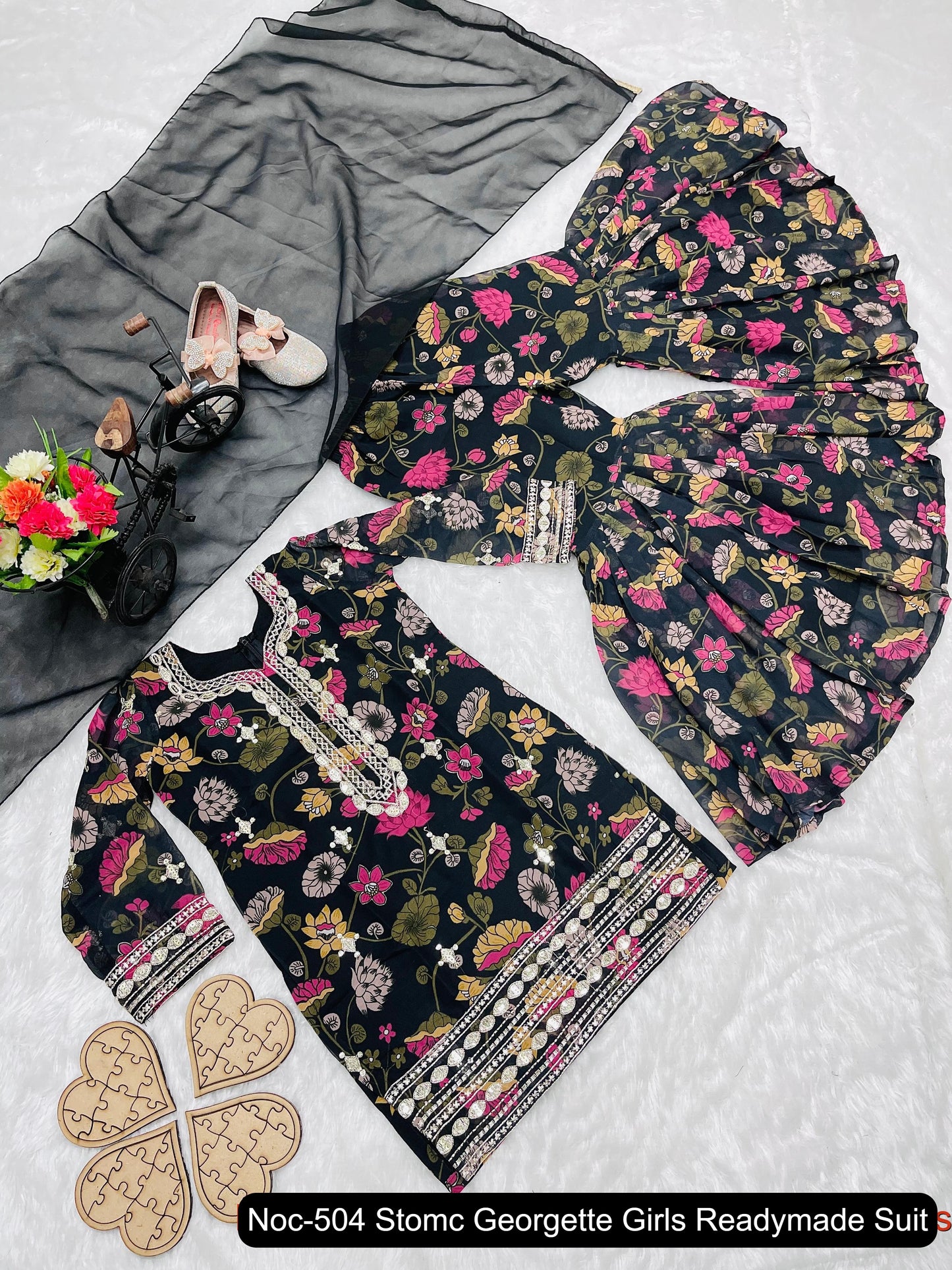 Noc-504 Stomc Georgette Girls Readymade Suit