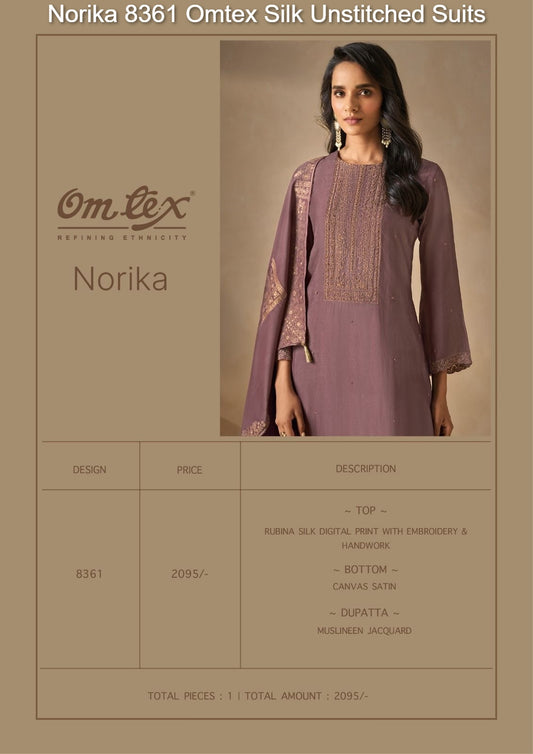 Norika 8361 Omtex Silk Unstitched Suits