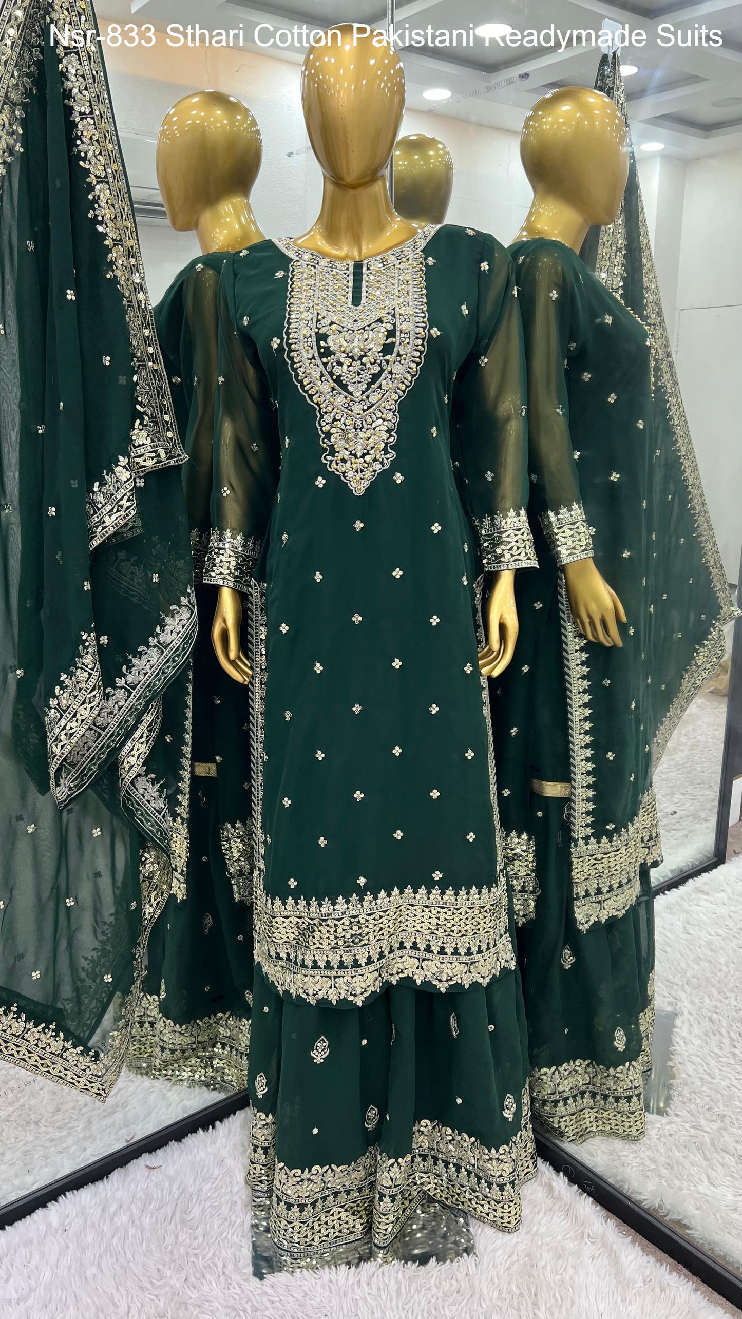 Nsr-833 Sthari Cotton Pakistani Readymade Suits