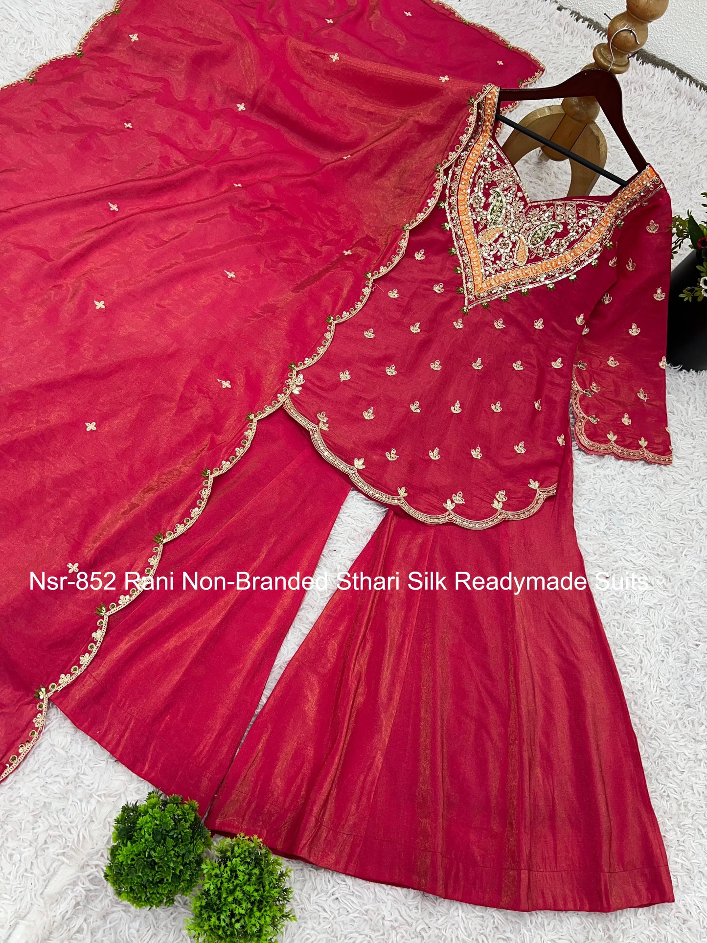 Nsr-852 Rani Non-Branded Sthari Silk Readymade Suits