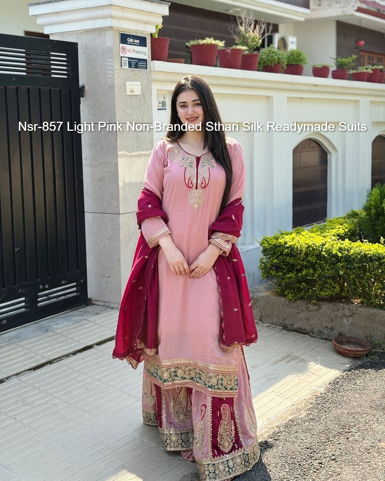 Nsr-857 Light Pink Non-Branded Sthari Silk Readymade Suits