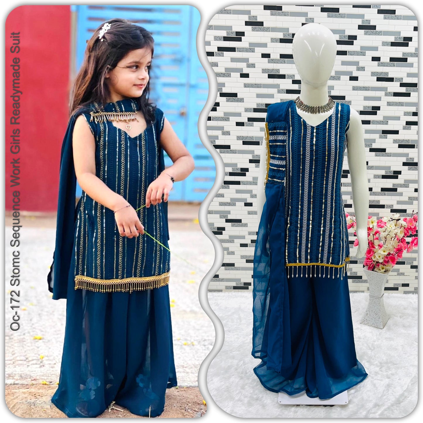 Oc-172 Stomc Sequence Work Girls Readymade Suit