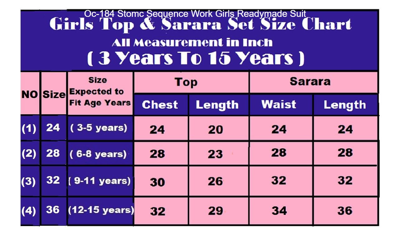 Oc-184 Stomc Sequence Work Girls Readymade Suit