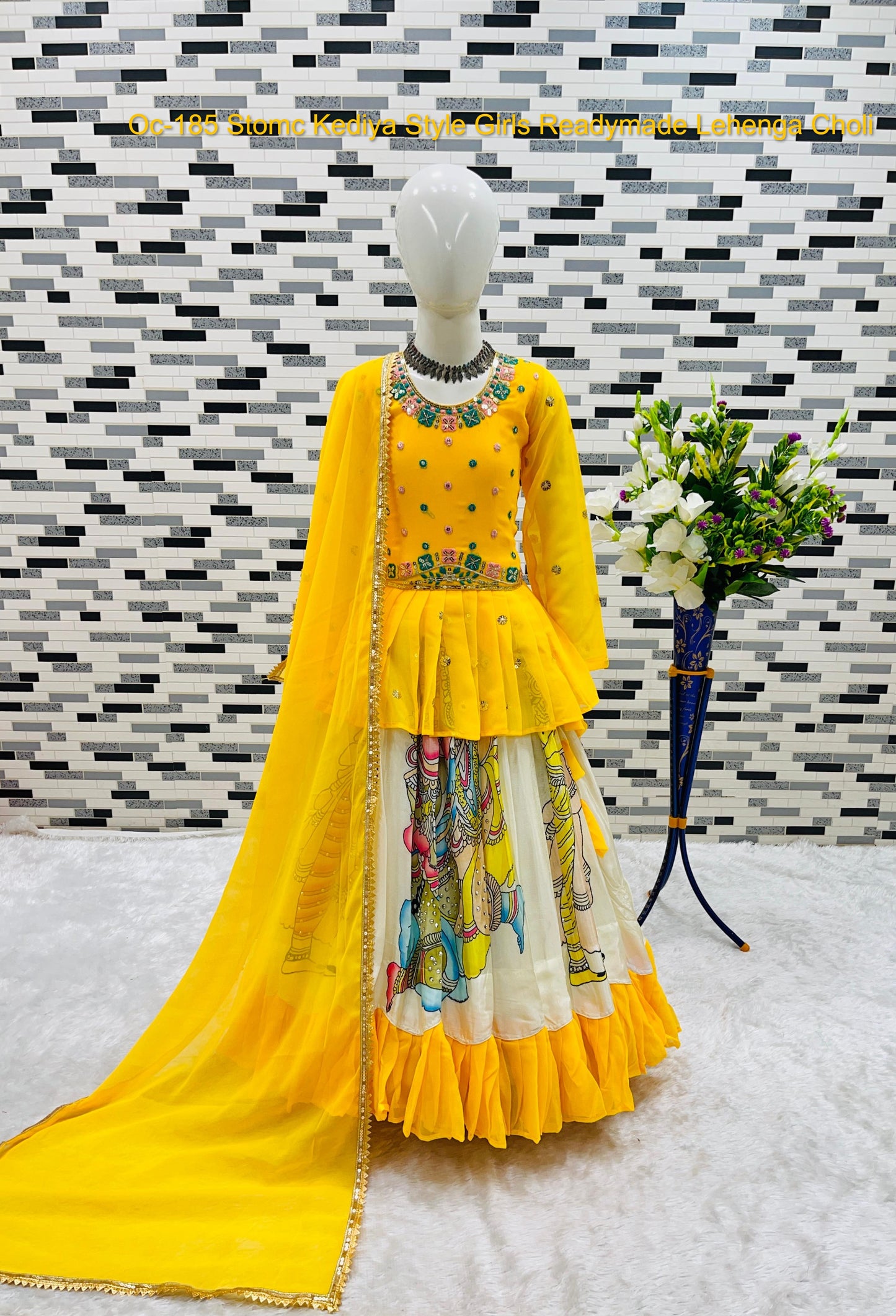 Oc-185 Stomc Kediya Style Girls Readymade Lehenga Choli
