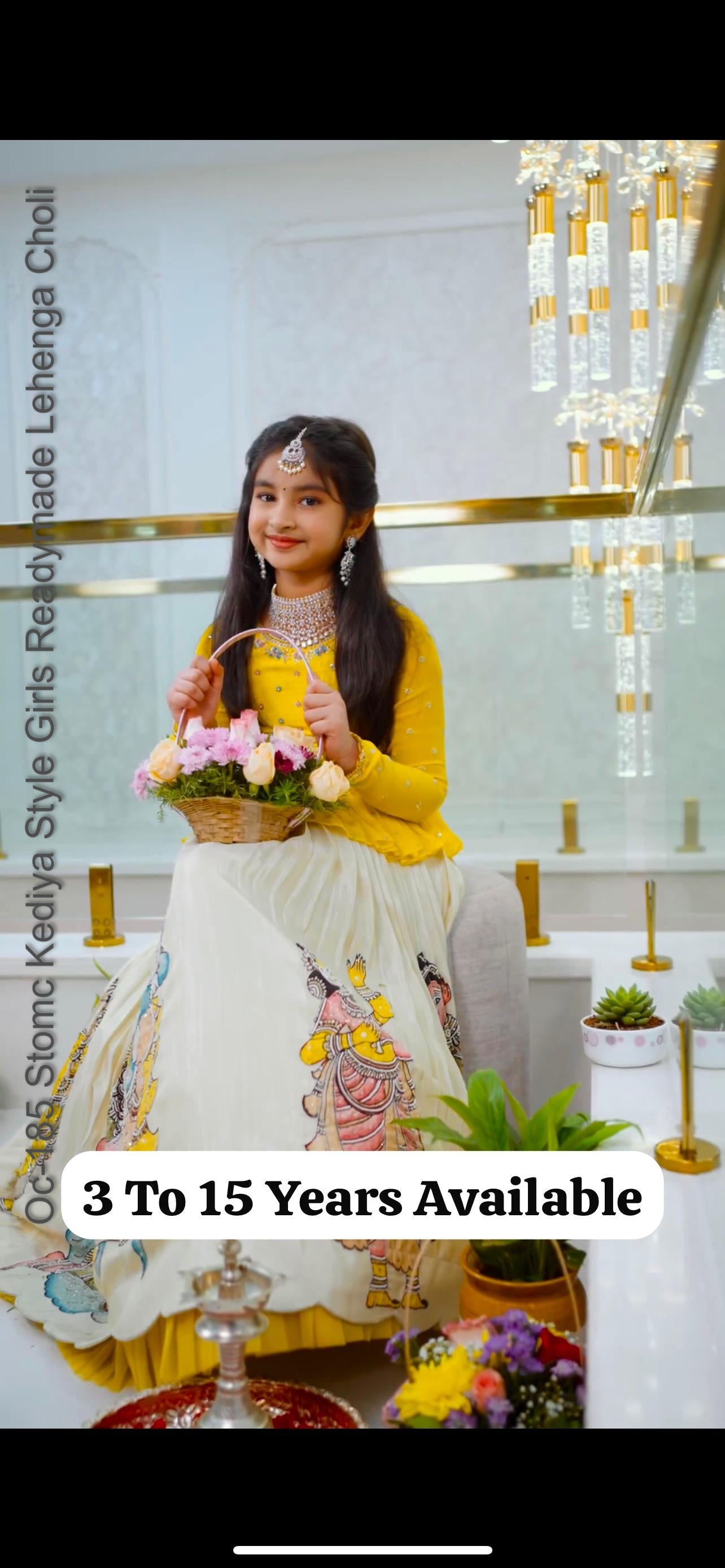 Oc-185 Stomc Kediya Style Girls Readymade Lehenga Choli