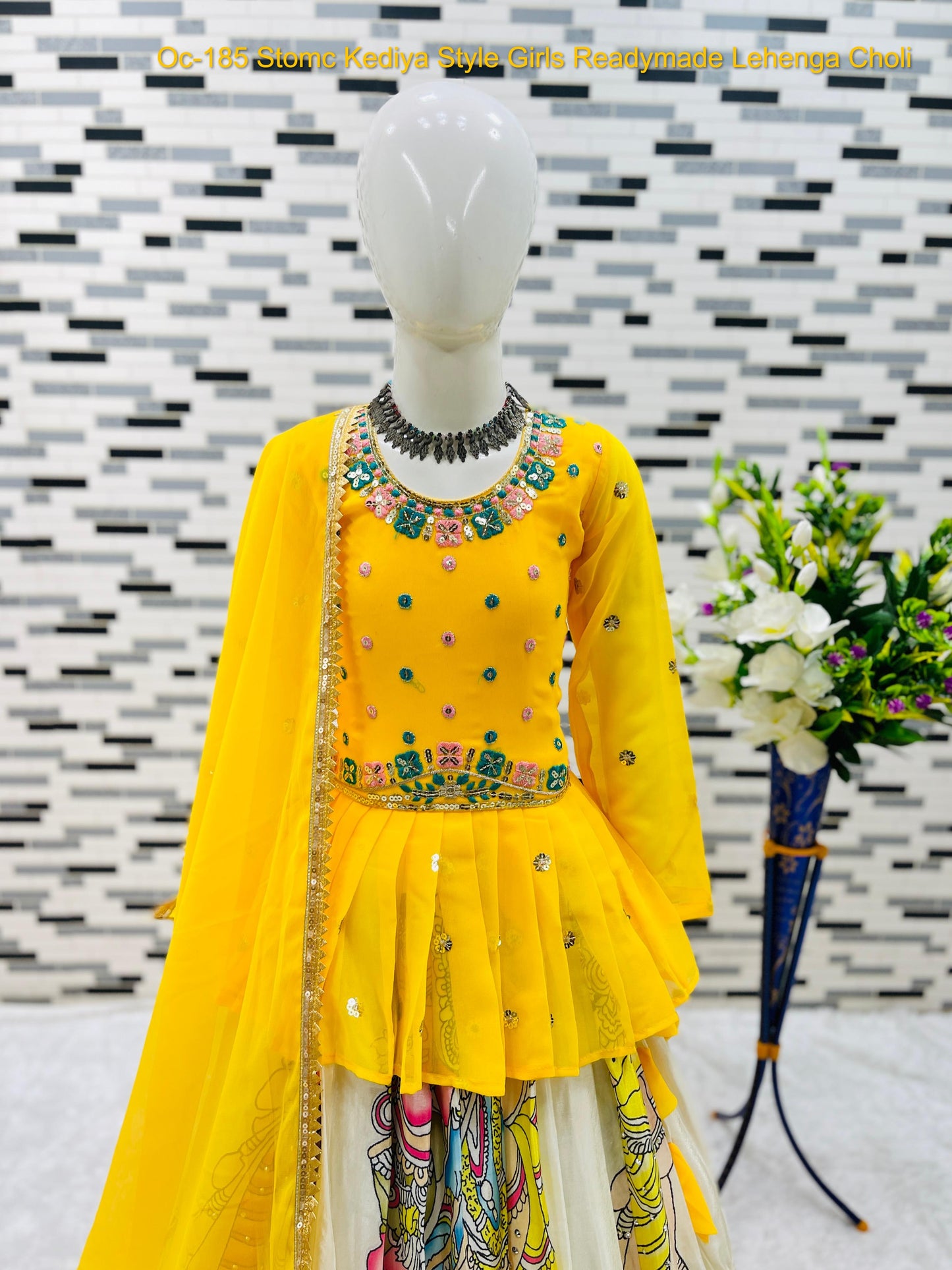 Oc-185 Stomc Kediya Style Girls Readymade Lehenga Choli