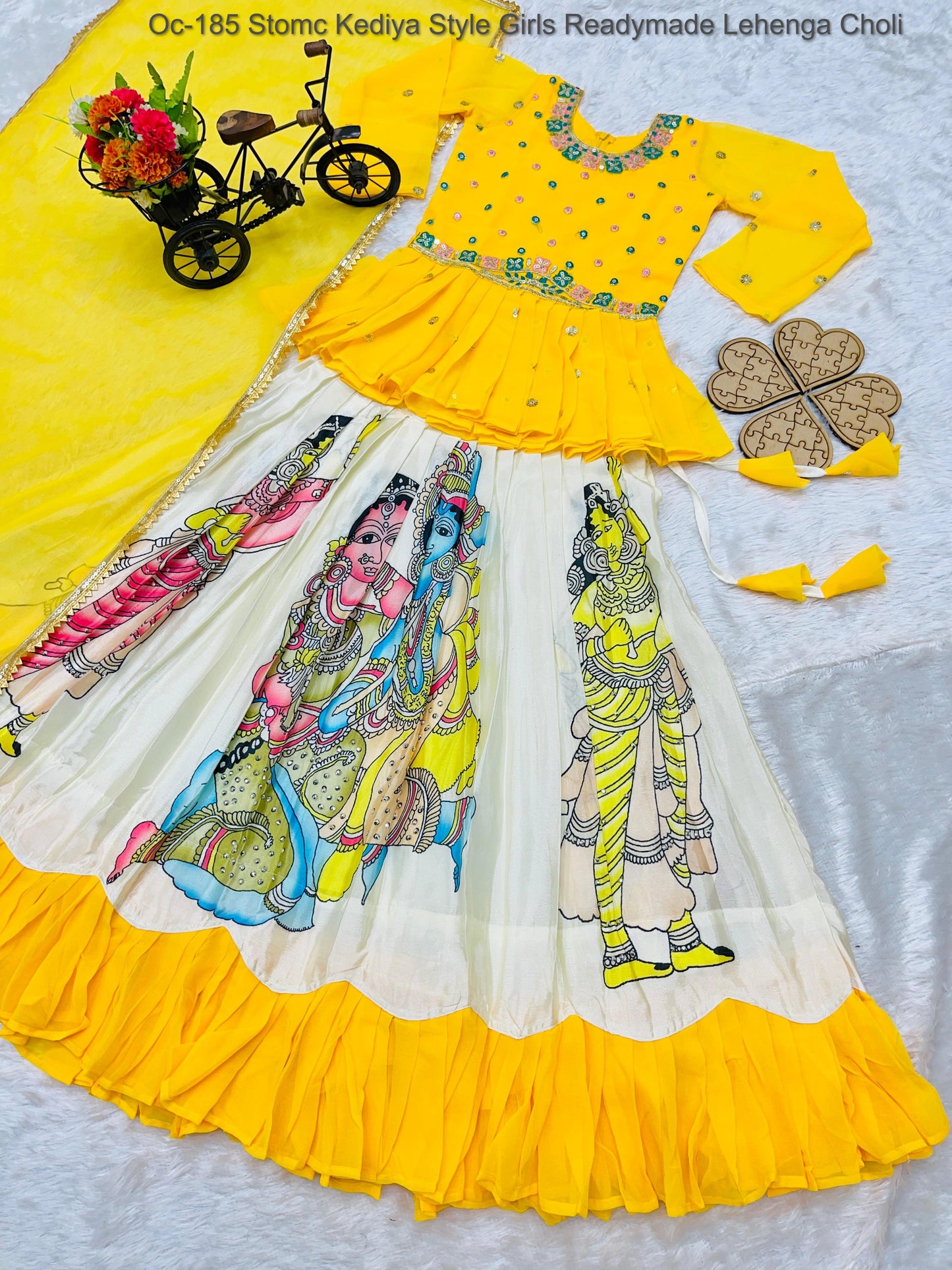 Oc-185 Stomc Kediya Style Girls Readymade Lehenga Choli