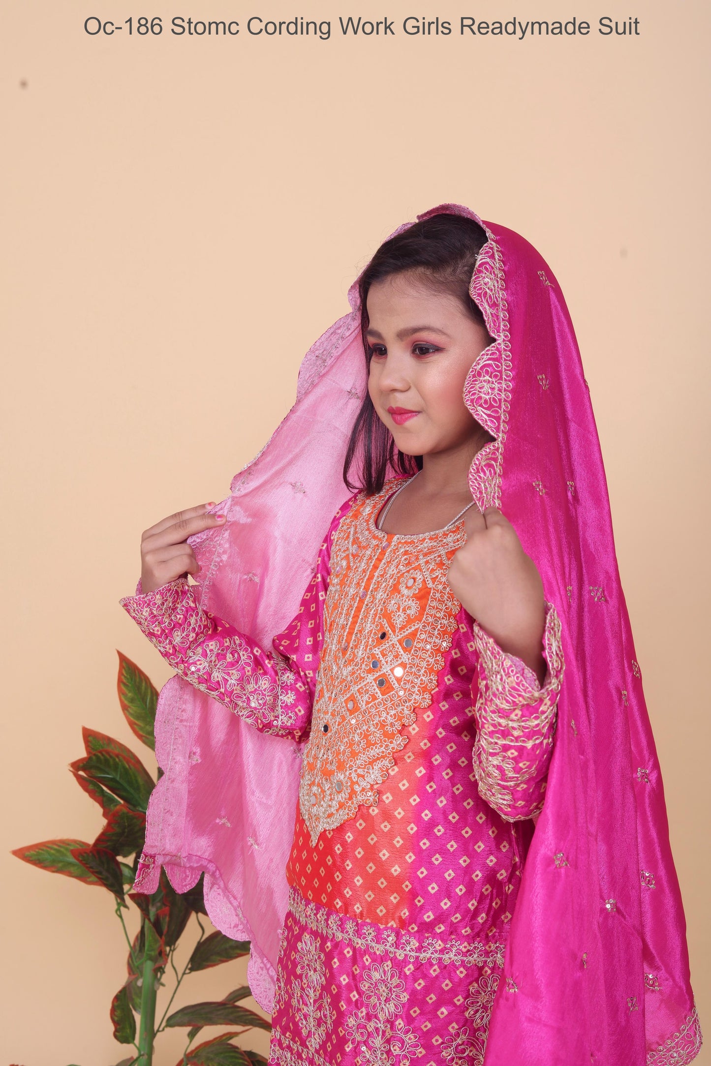 Oc-186 Stomc Cording Work Girls Readymade Suit