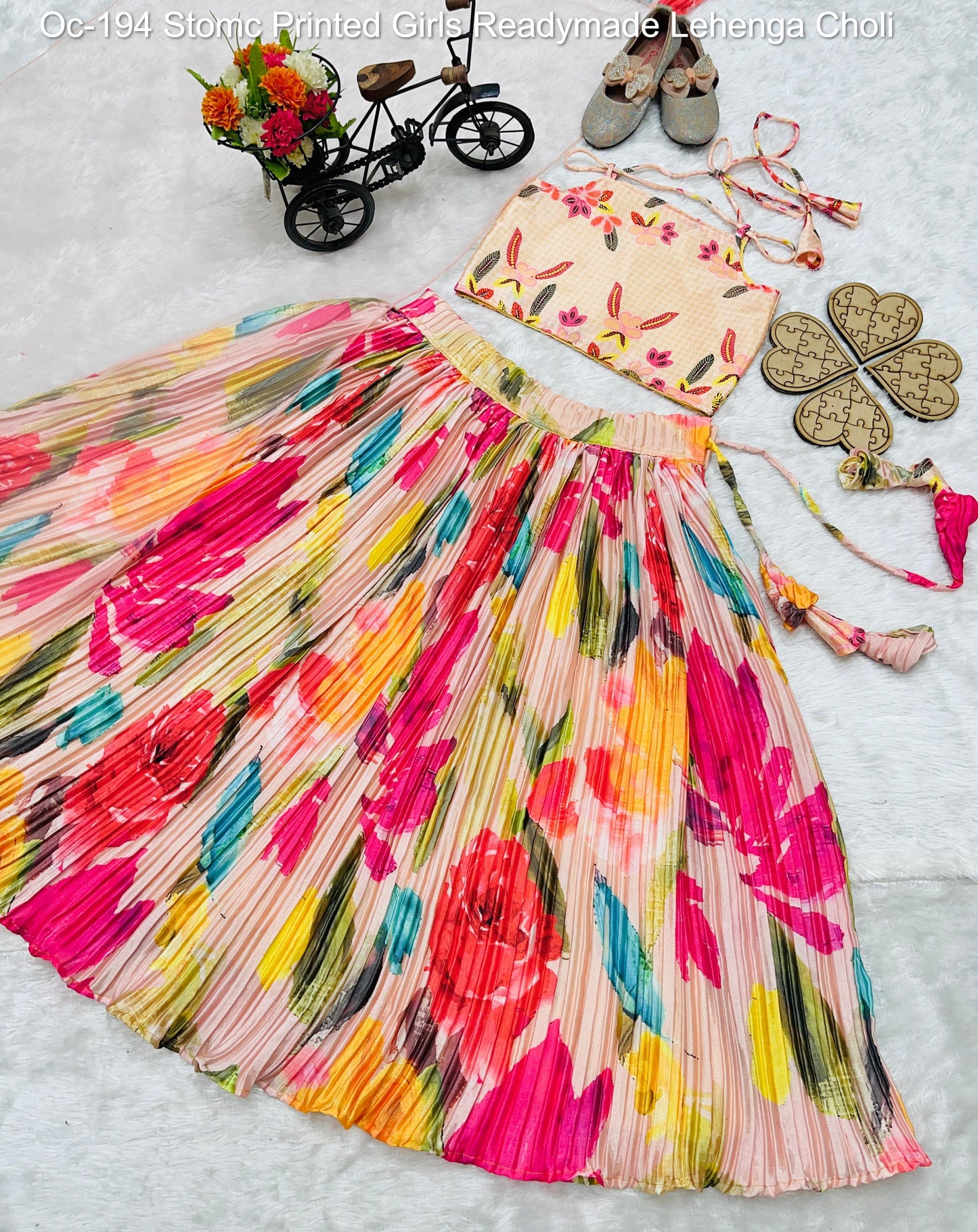 Oc-194 Stomc Printed Girls Readymade Lehenga Choli