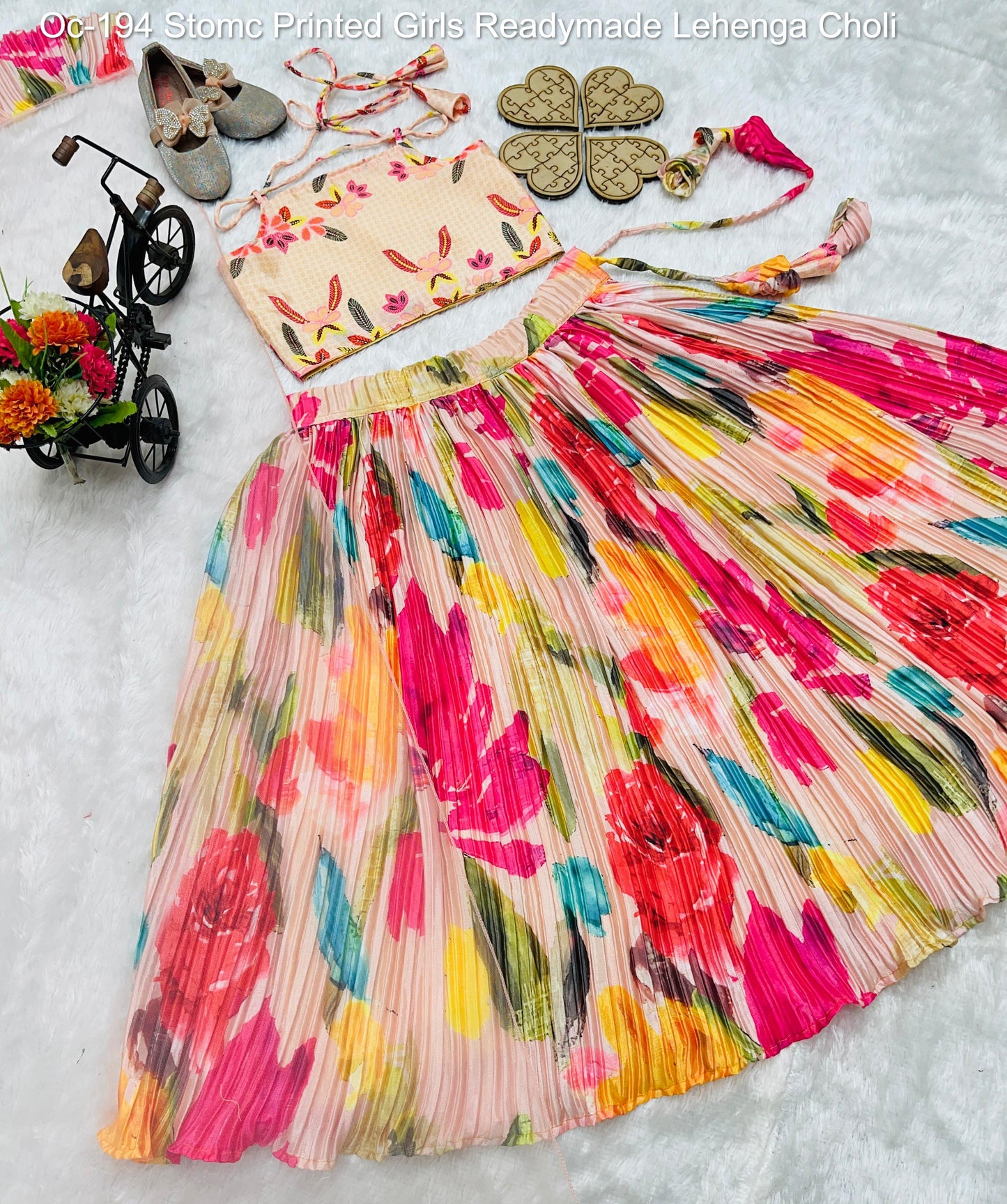 Oc-194 Stomc Printed Girls Readymade Lehenga Choli