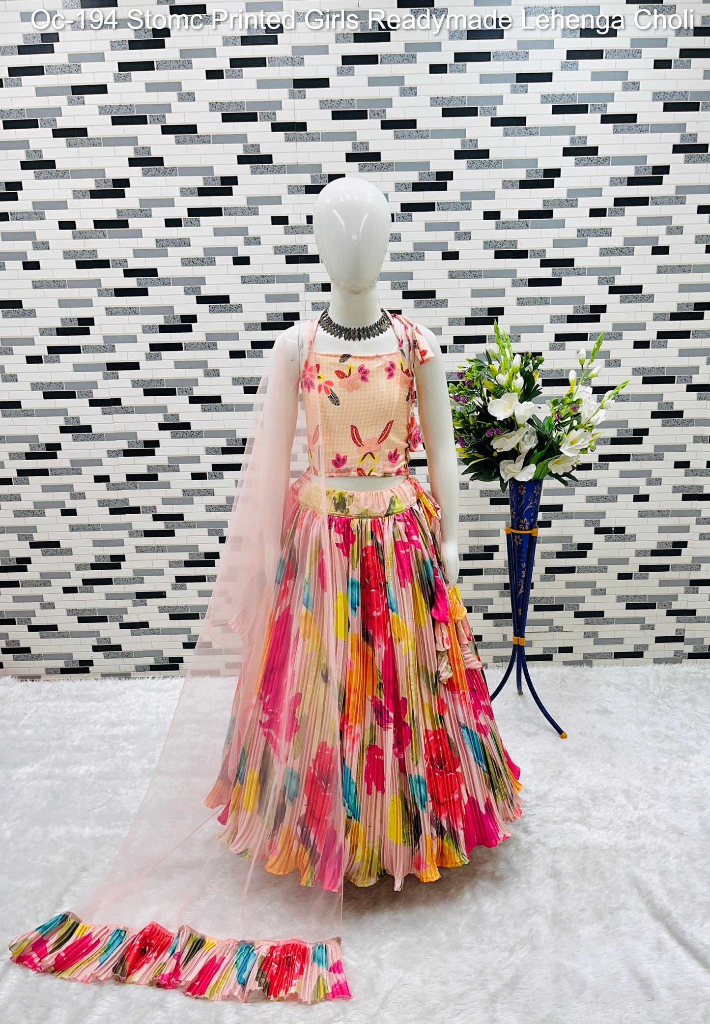 Oc-194 Stomc Printed Girls Readymade Lehenga Choli