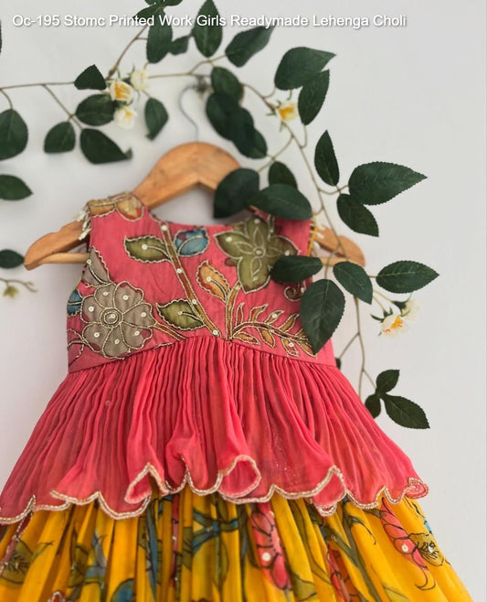 Oc-195 Stomc Printed Work Girls Readymade Lehenga Choli