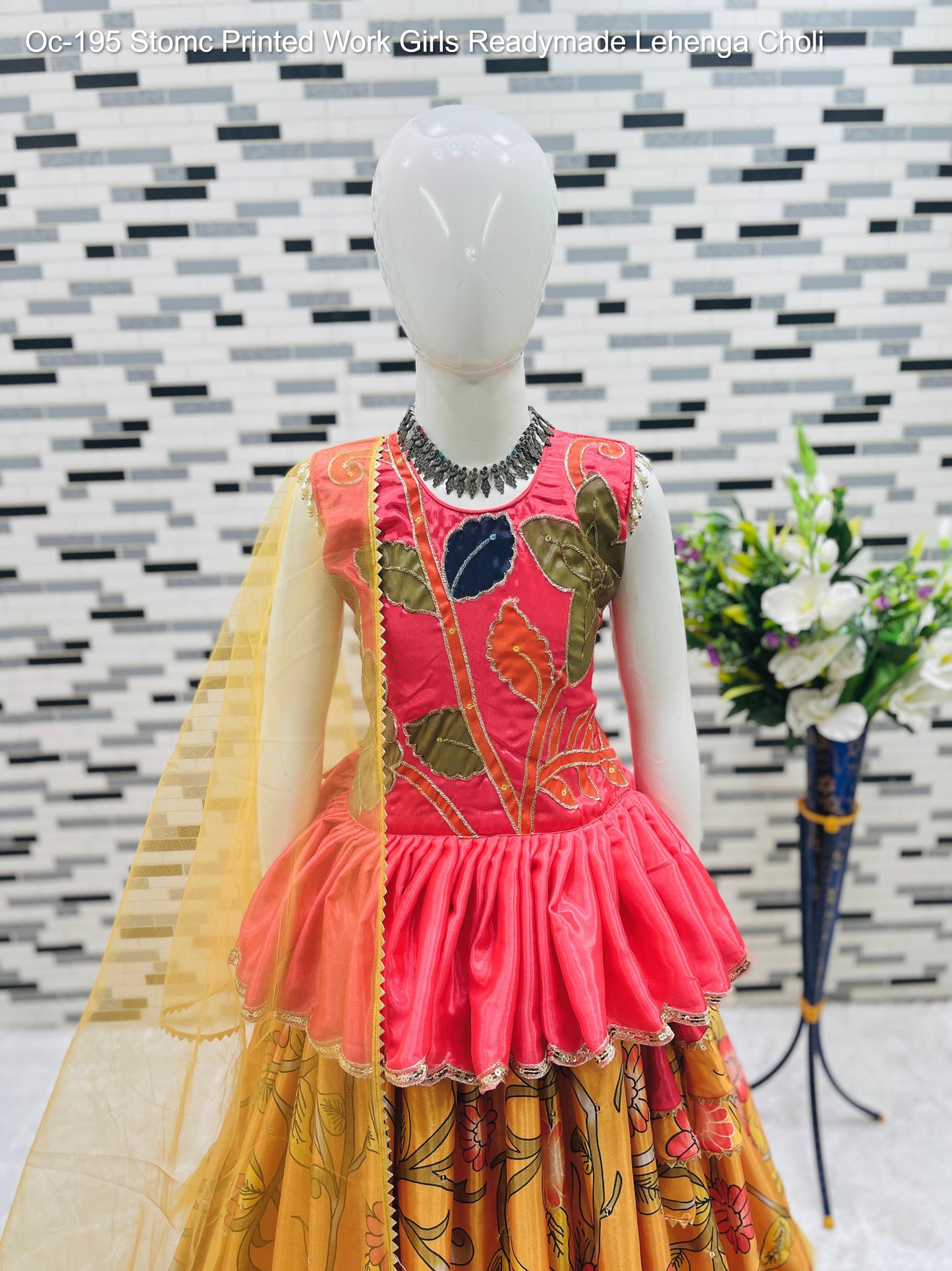 Oc-195 Stomc Printed Work Girls Readymade Lehenga Choli