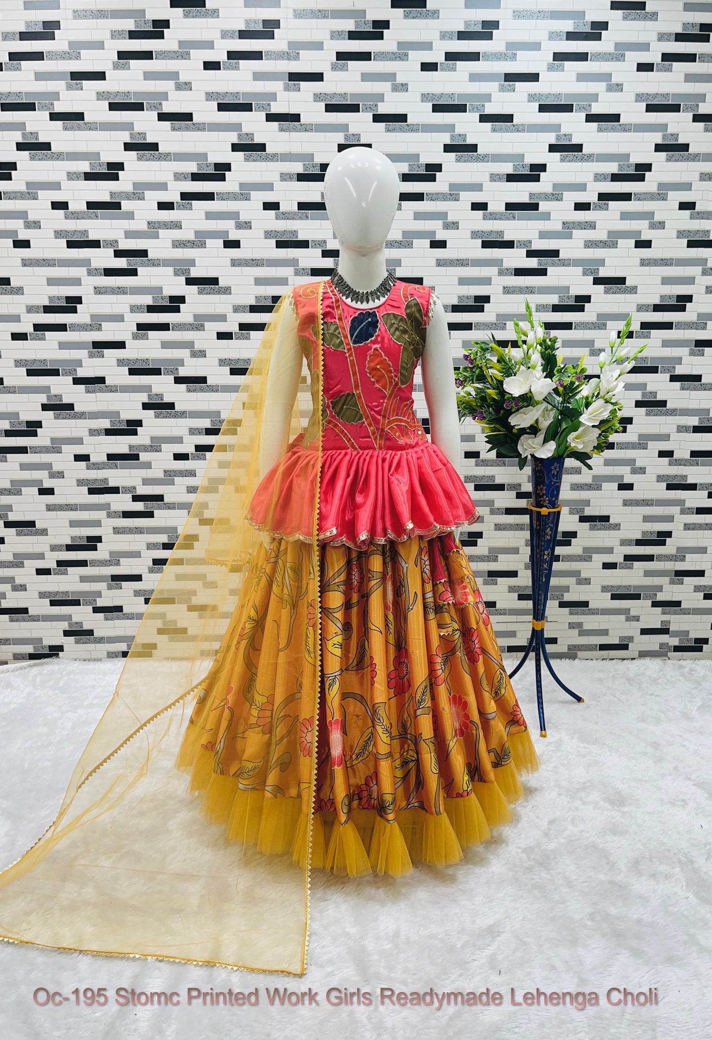 Oc-195 Stomc Printed Work Girls Readymade Lehenga Choli