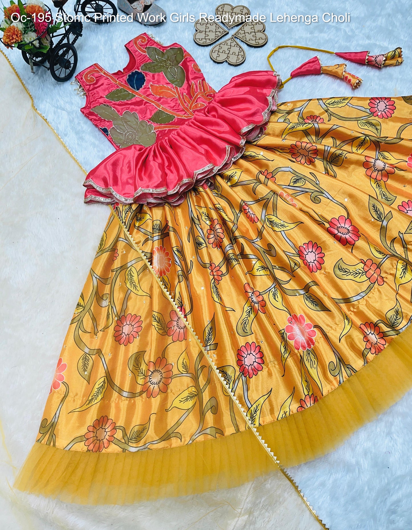 Oc-195 Stomc Printed Work Girls Readymade Lehenga Choli