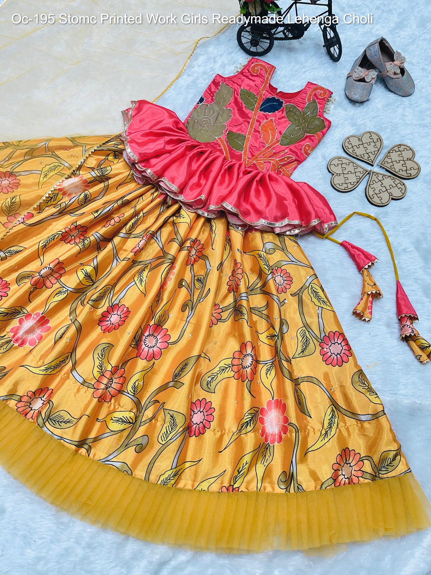 Oc-195 Stomc Printed Work Girls Readymade Lehenga Choli