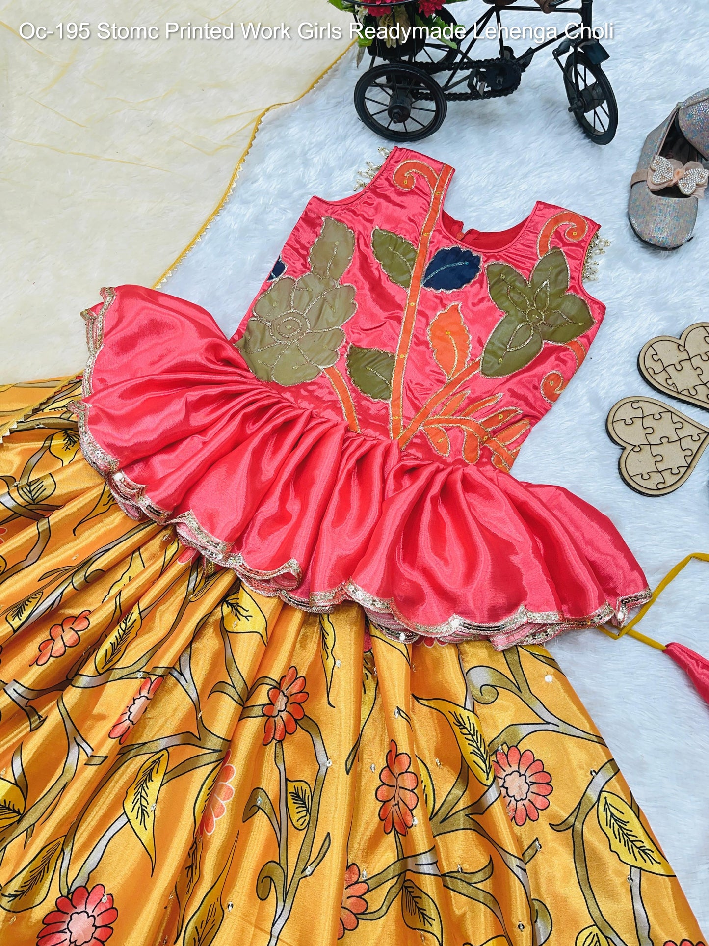 Oc-195 Stomc Printed Work Girls Readymade Lehenga Choli