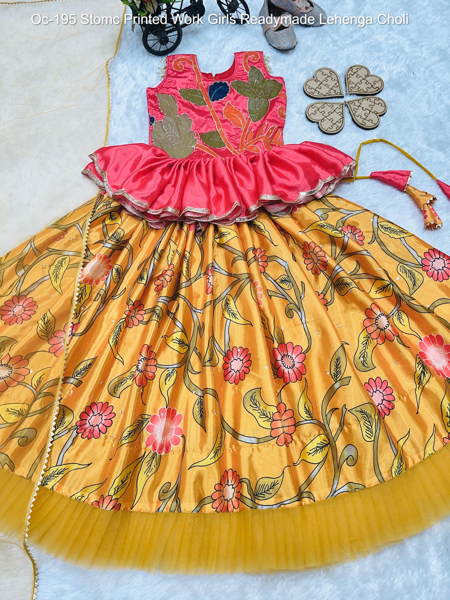 Oc-195 Stomc Printed Work Girls Readymade Lehenga Choli