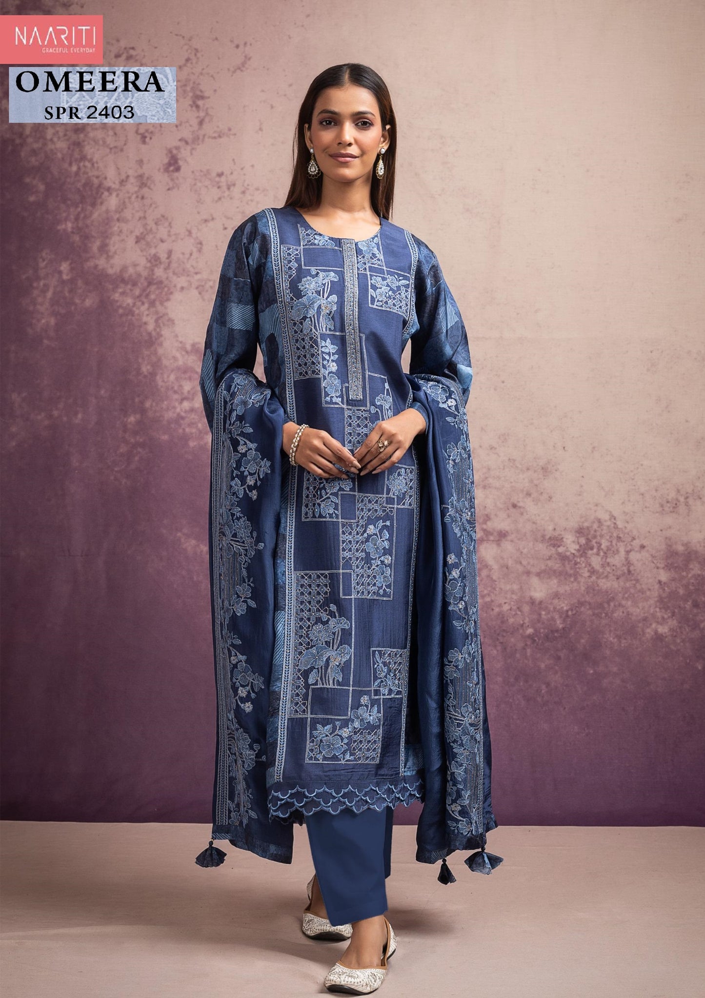 Omeera 2403 Naariti Printed Unstitched Suits