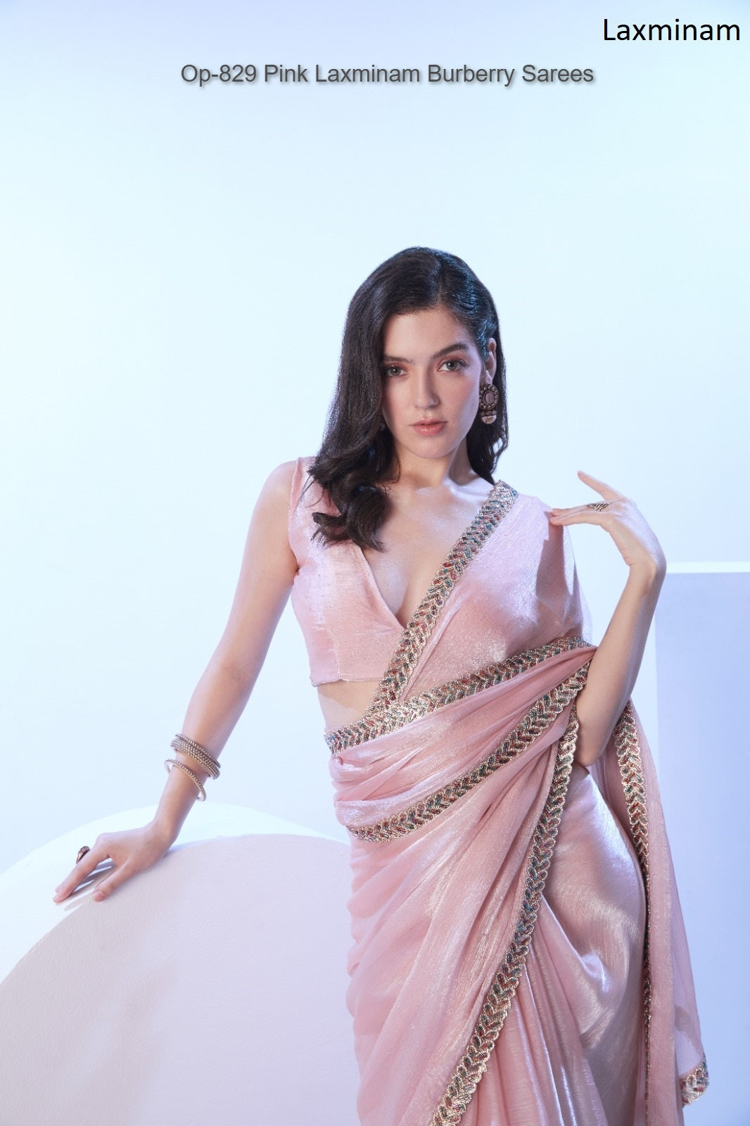 Op-829 Pink Laxminam Burberry Sarees