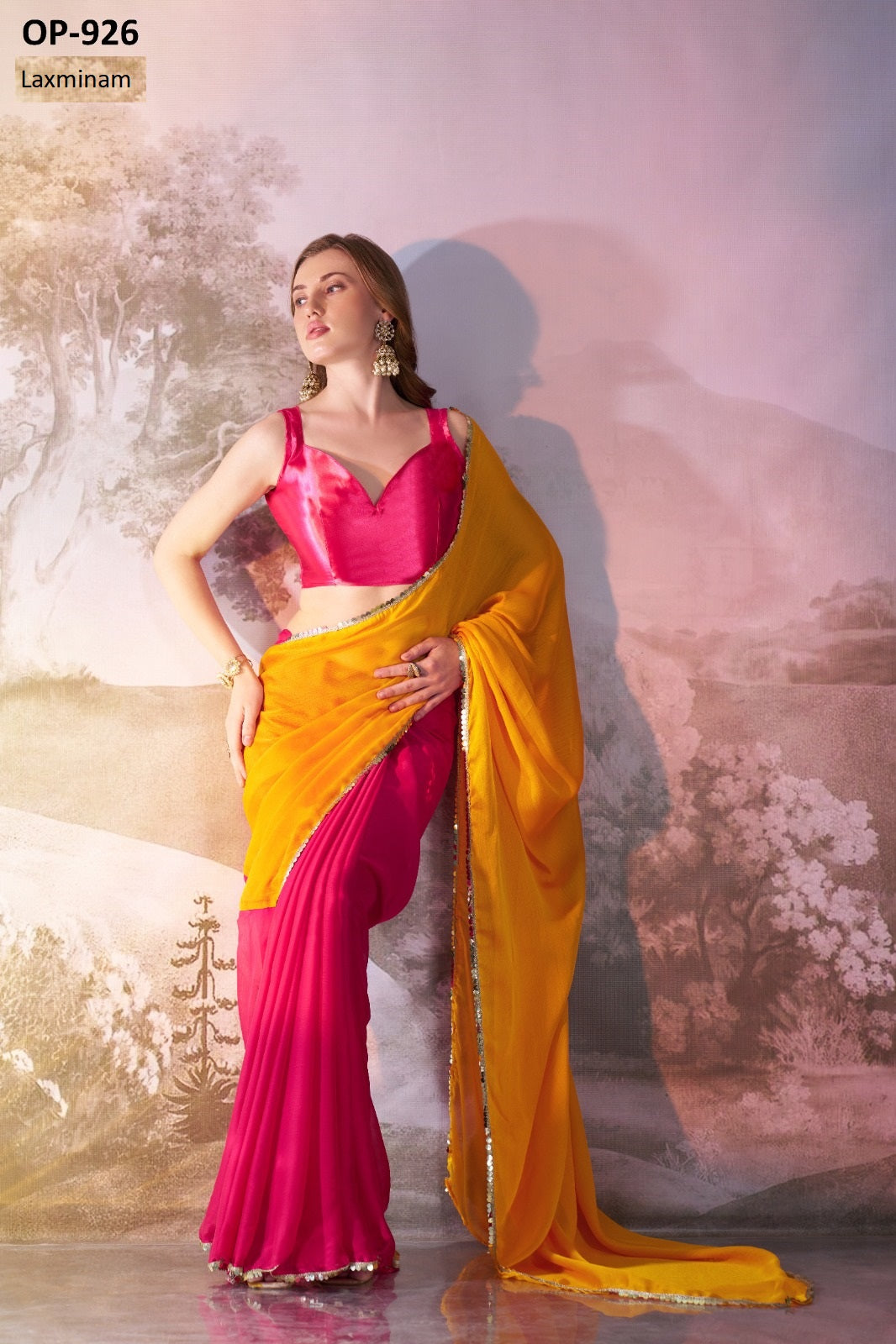 Op-926 Laxminam Chiffon Sarees