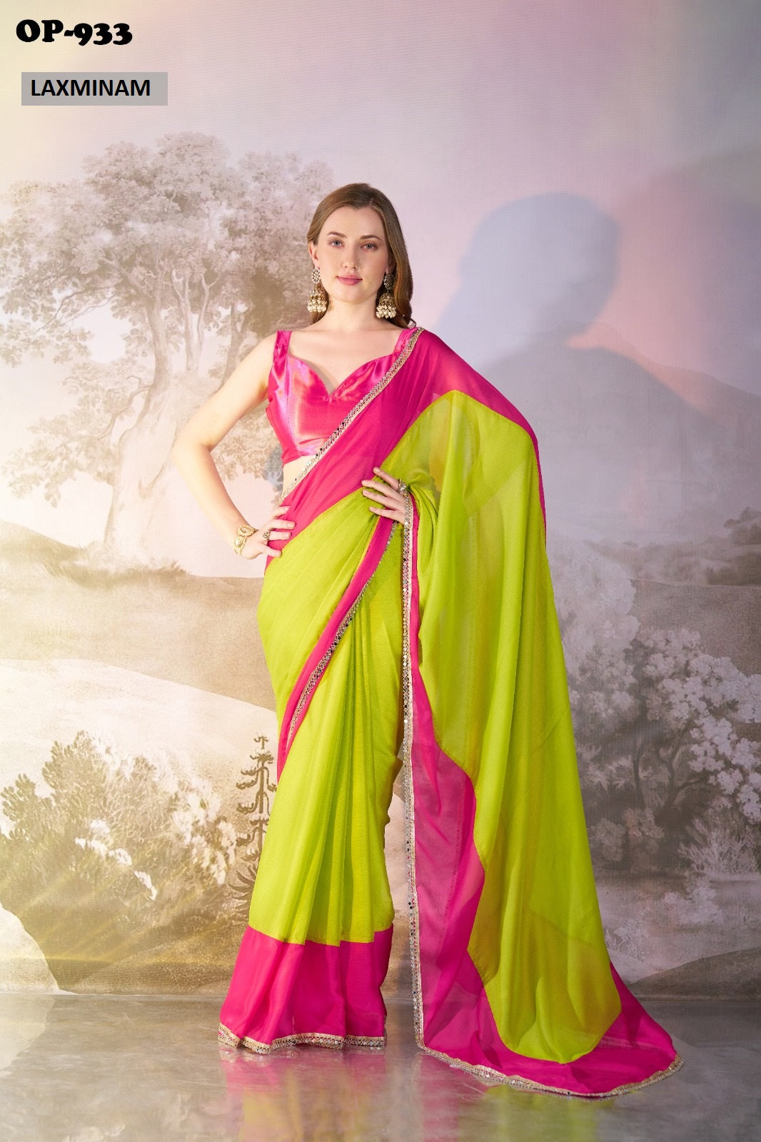 Op-933 Laxminam Chiffon Sarees